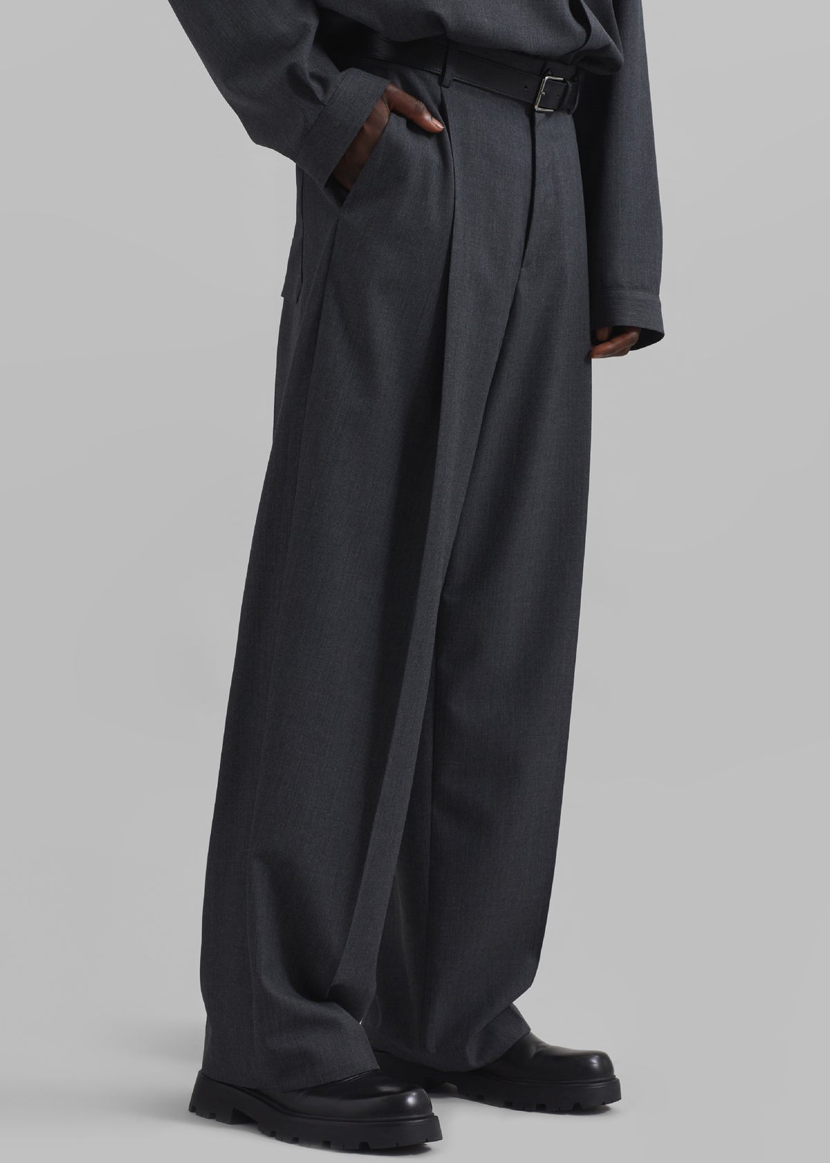 Milton Wool Blend Trousers - Dark Grey - 4