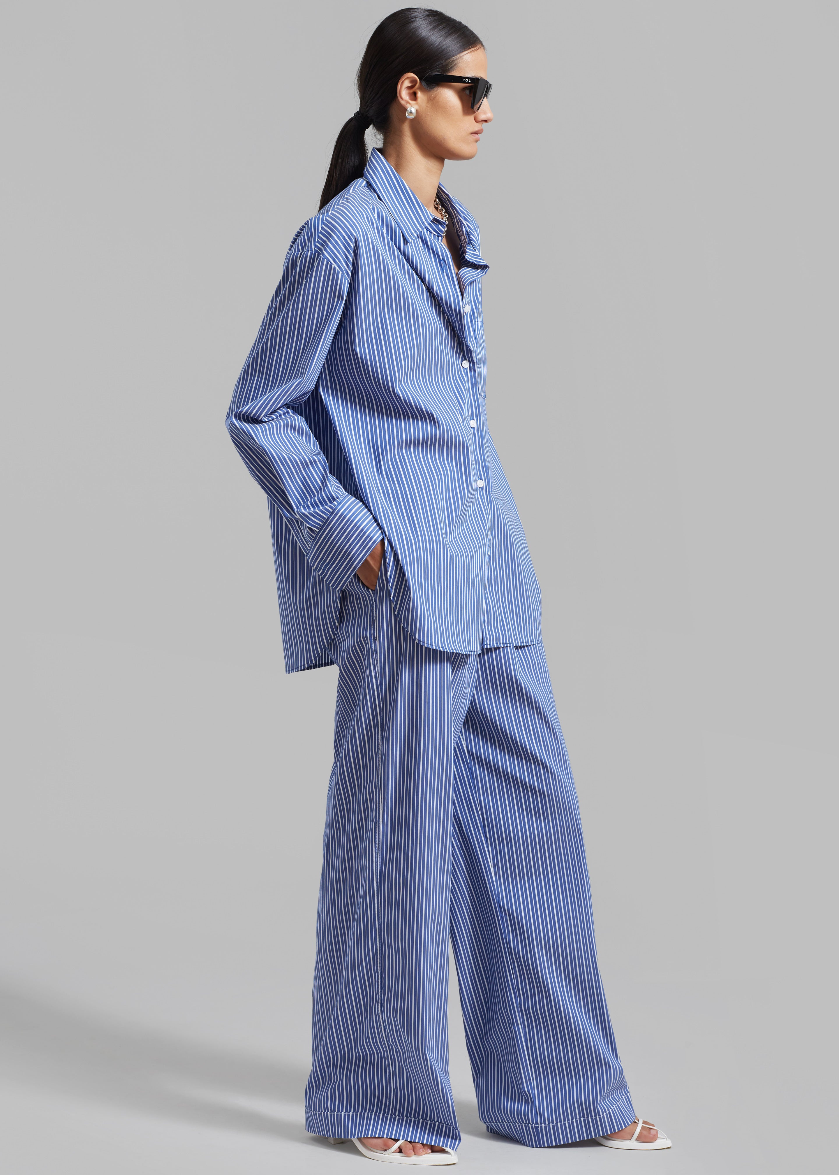 Mirca Elastic Pants - Blue Multi Stripe - 1