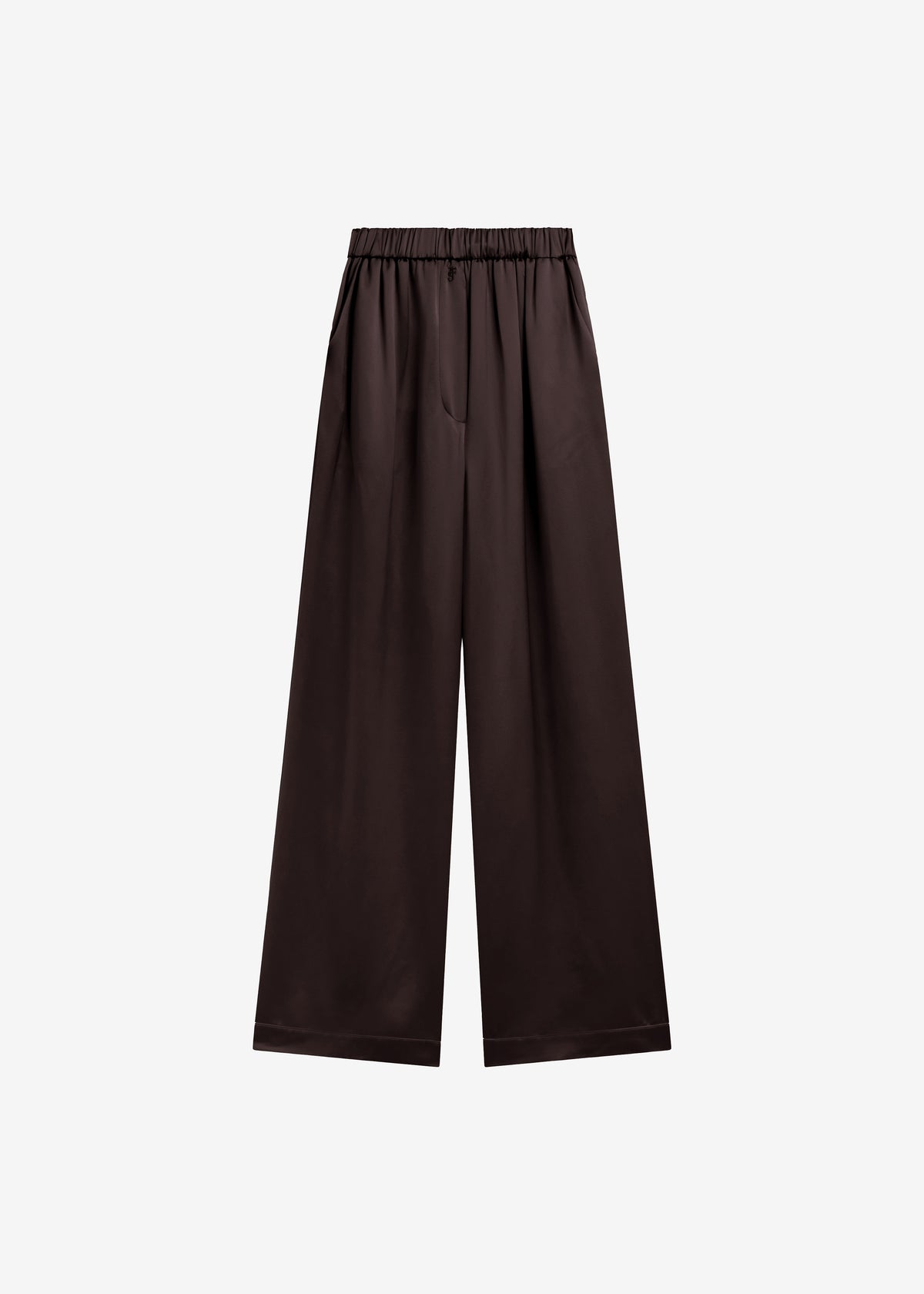 Mirca Satin Elastic Pants - Brown - 7