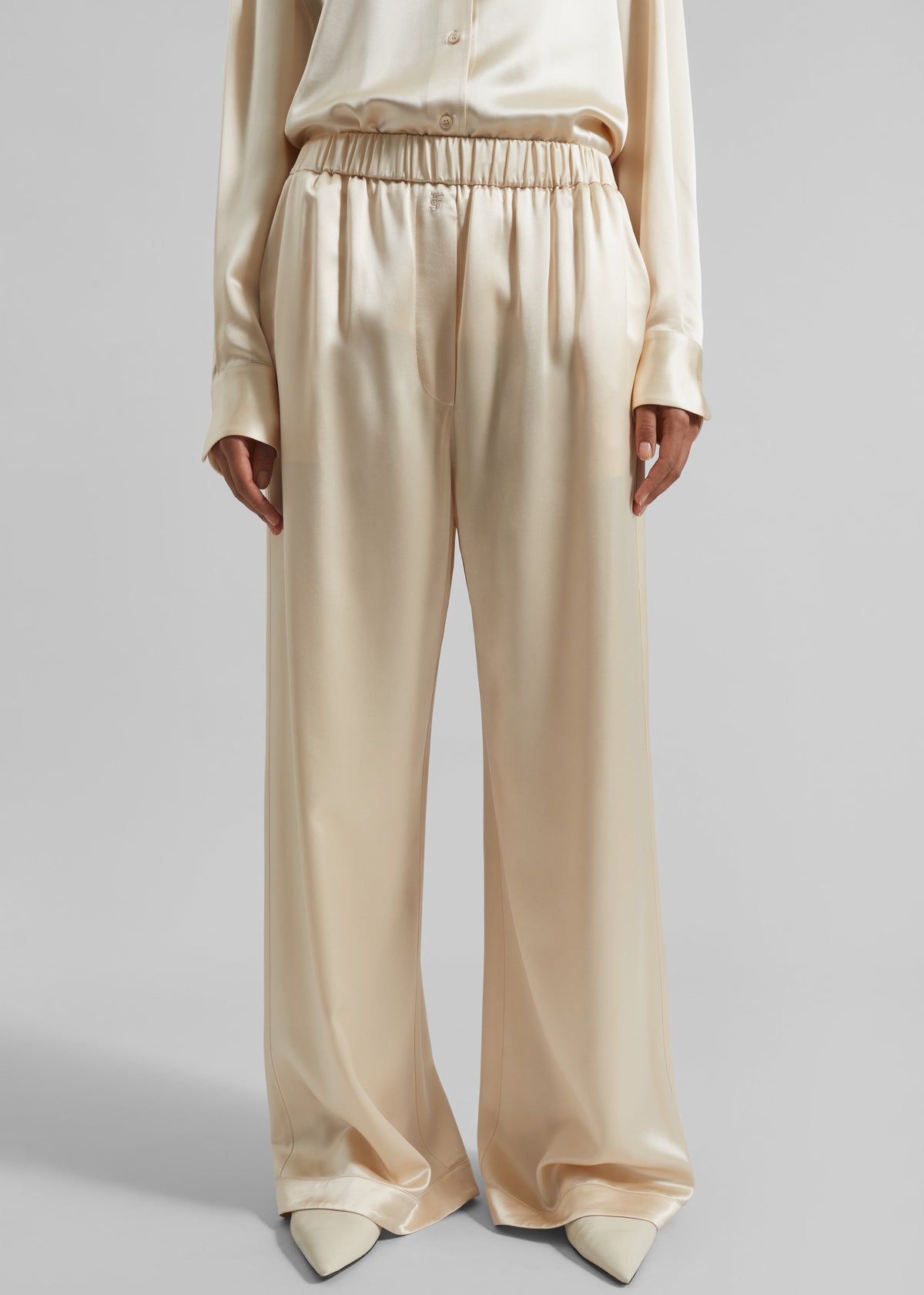 Mirca Satin Elastic Pants - Champagne - 2