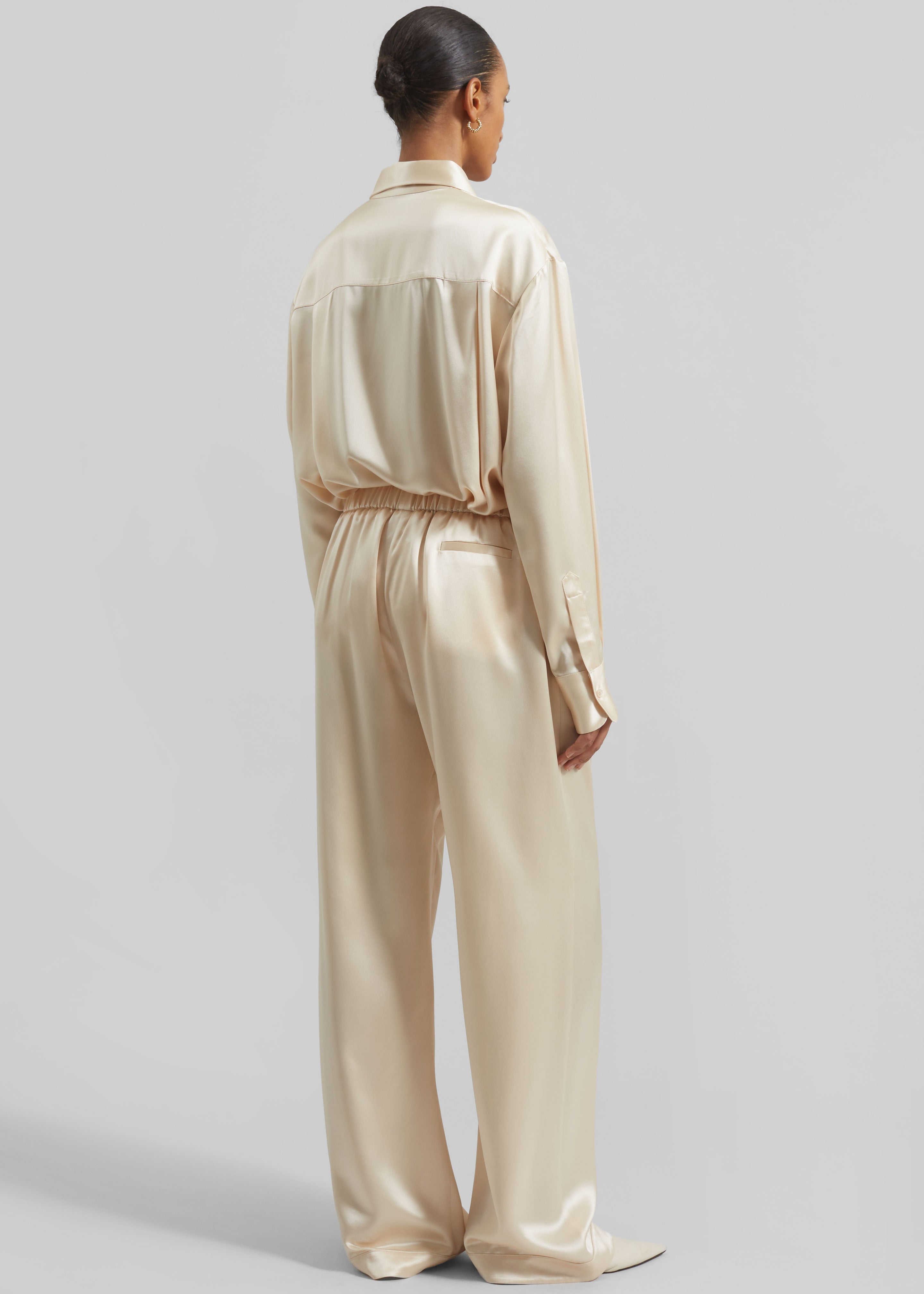Mirca Satin Elastic Pants - Champagne - 7