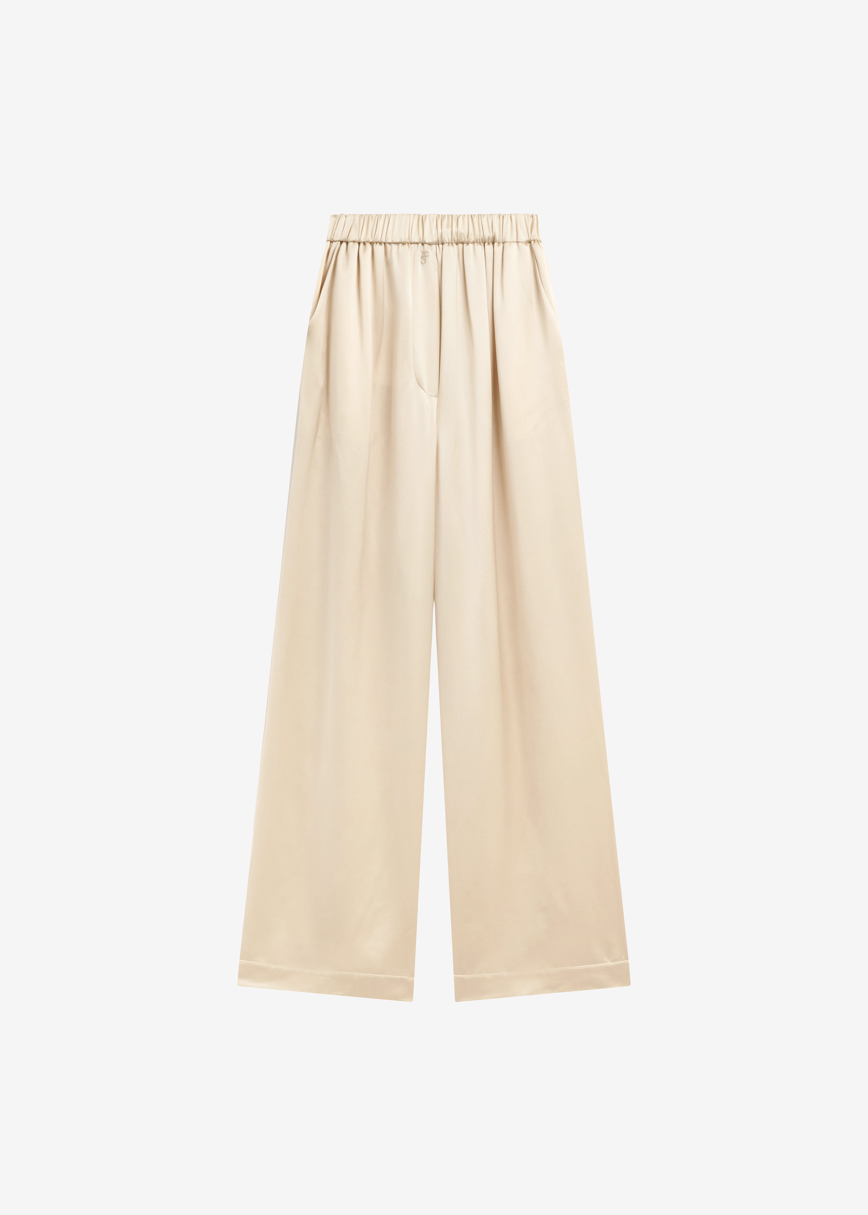 Mirca Satin Elastic Pants - Champagne - 8
