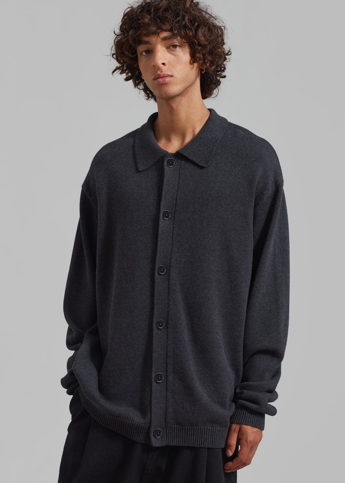 Myles Cardigan - Charcoal - 2