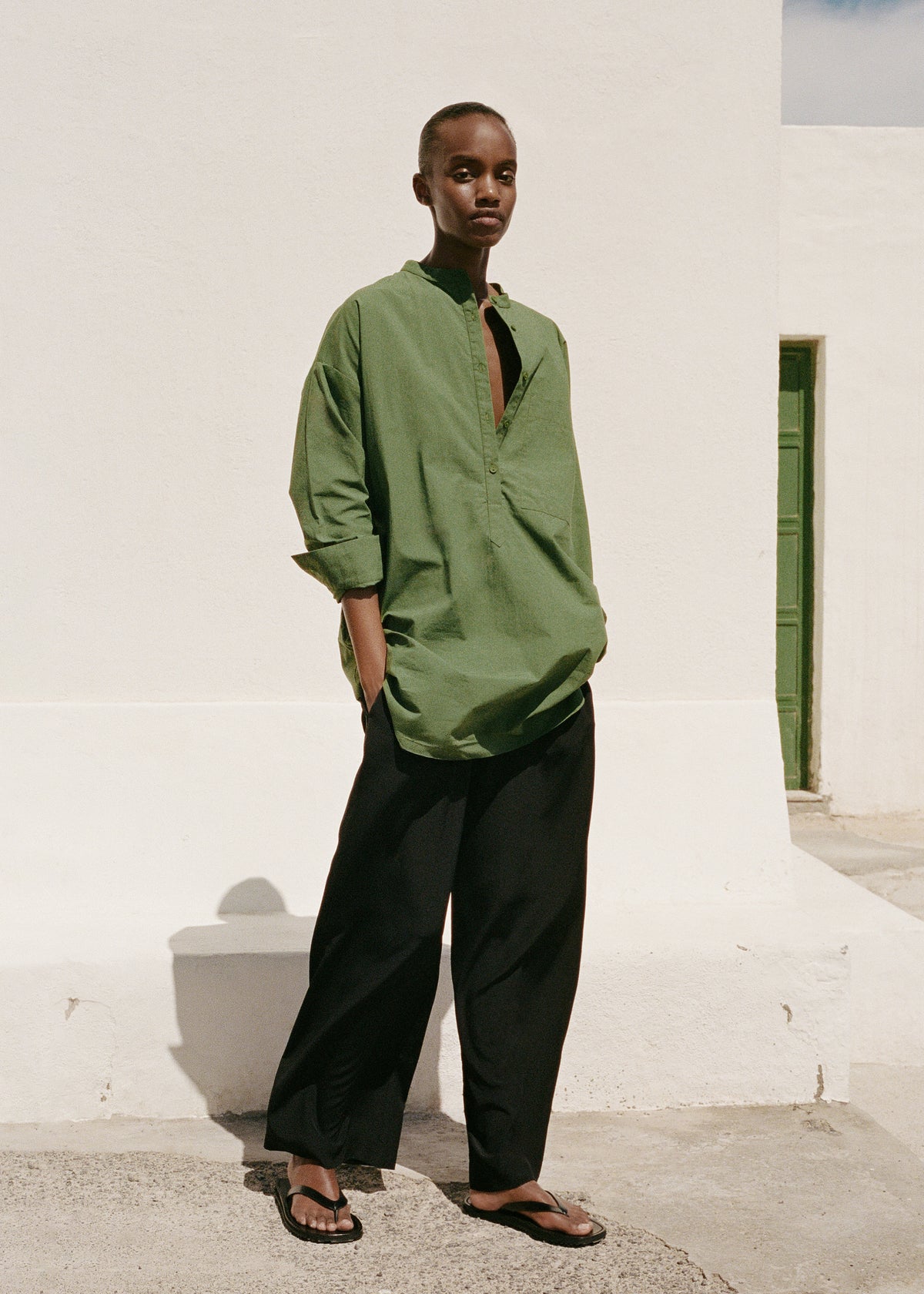 Matteau Popover Mini Shirt Dress - Cactus - 1