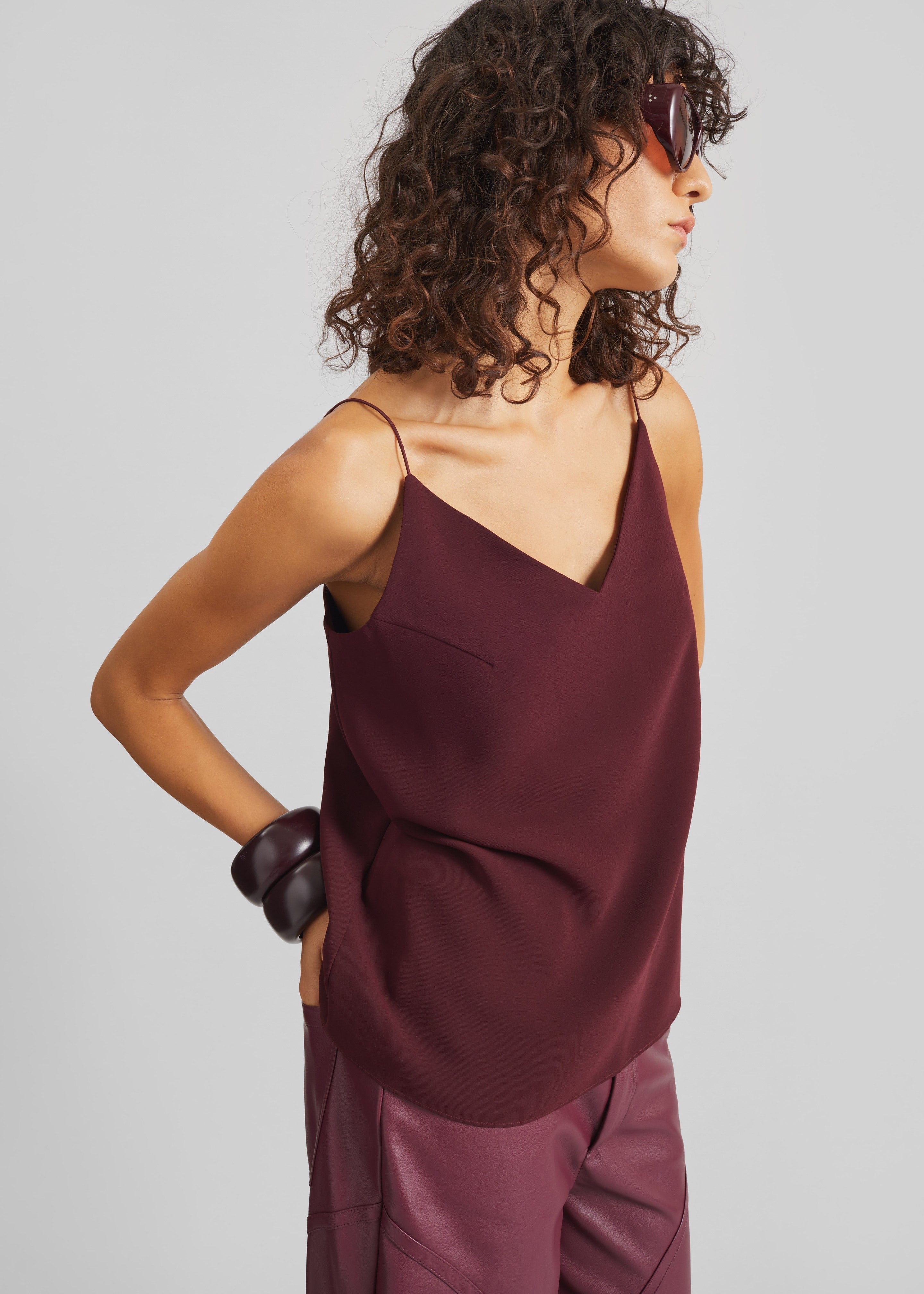 Narine Boxy Top - Burgundy - 3