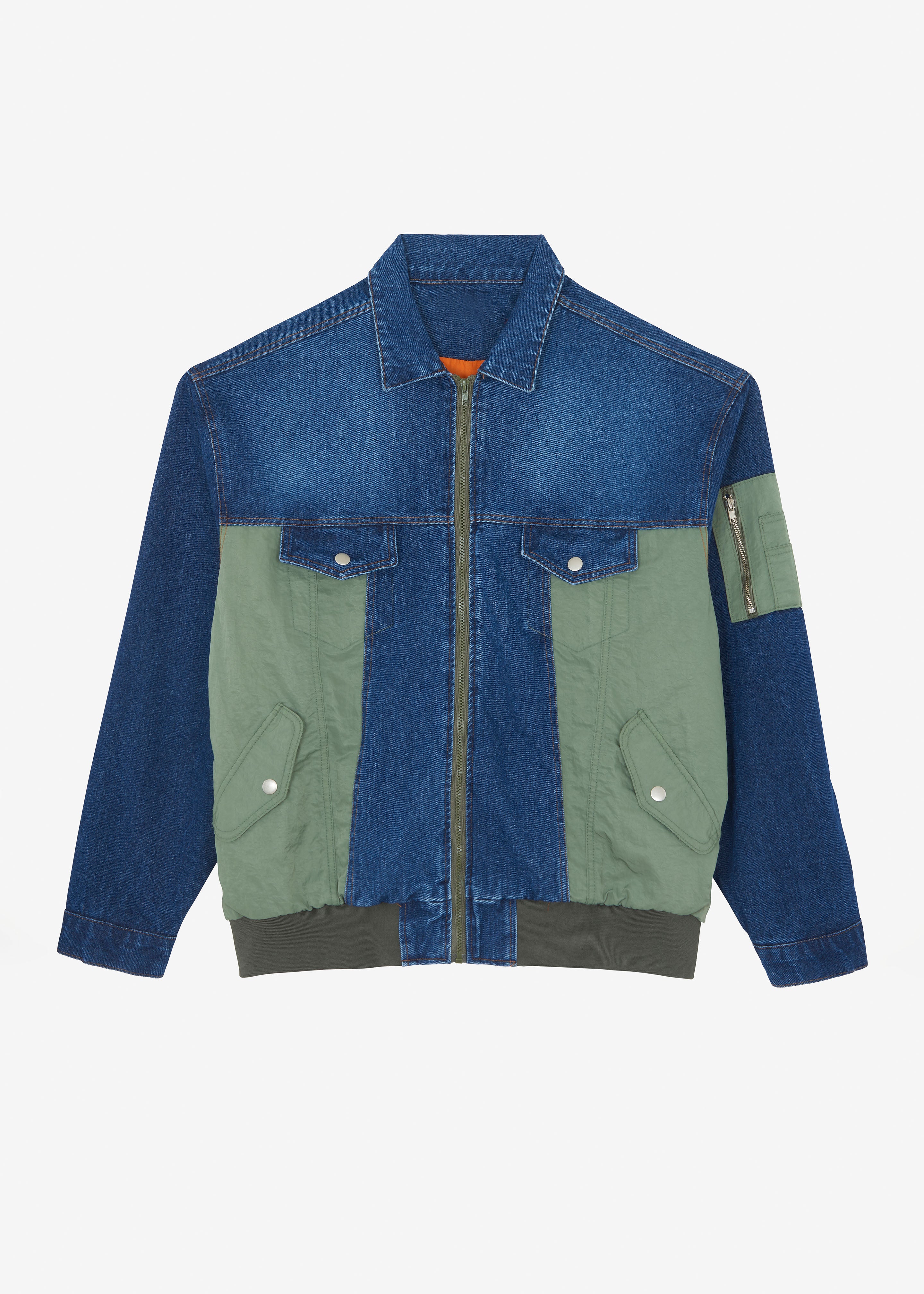 Nash Denim Color-Block Jacket - Blue - 9