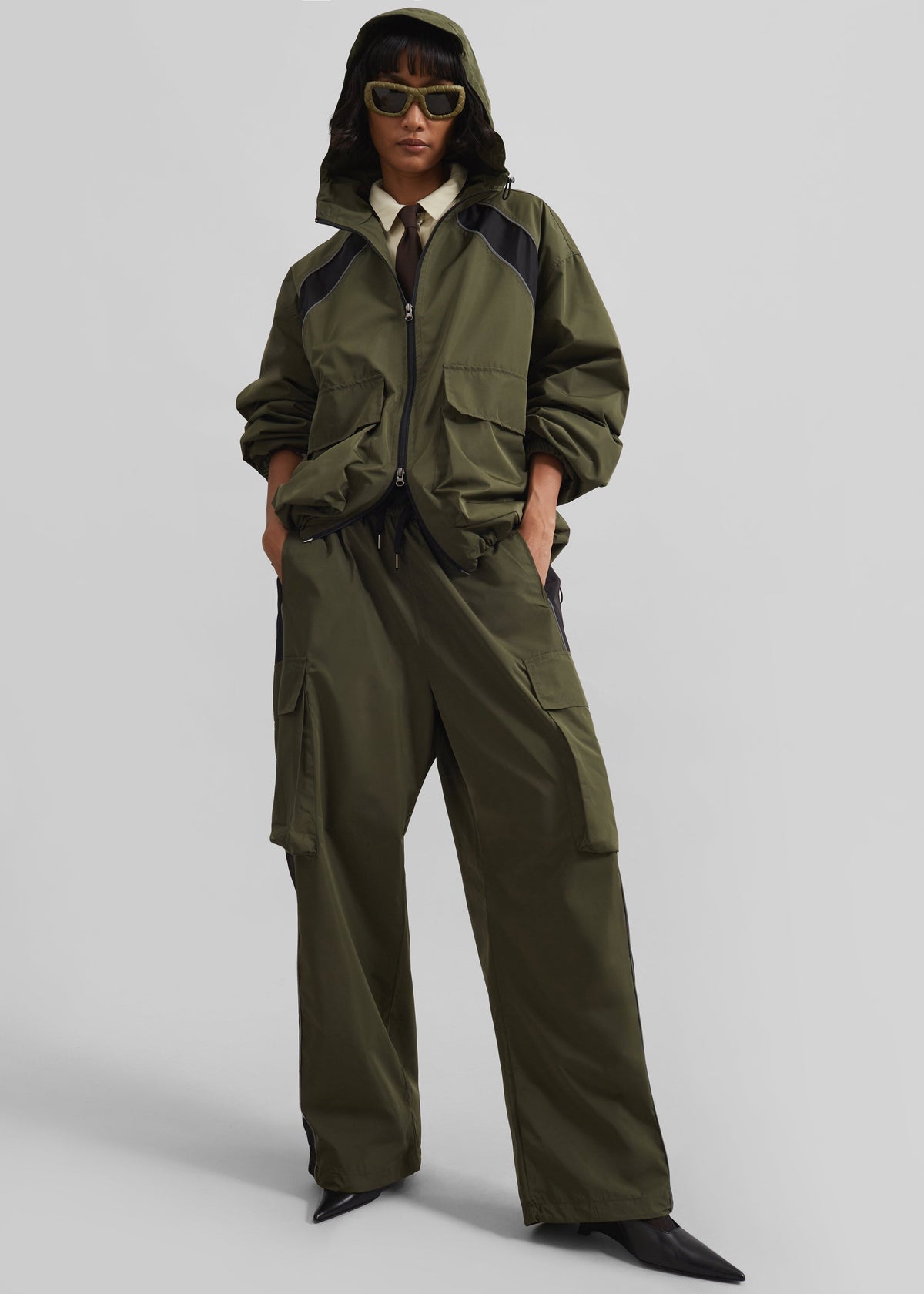 Navan Windbreaker Cargo Jacket - Khaki - 4