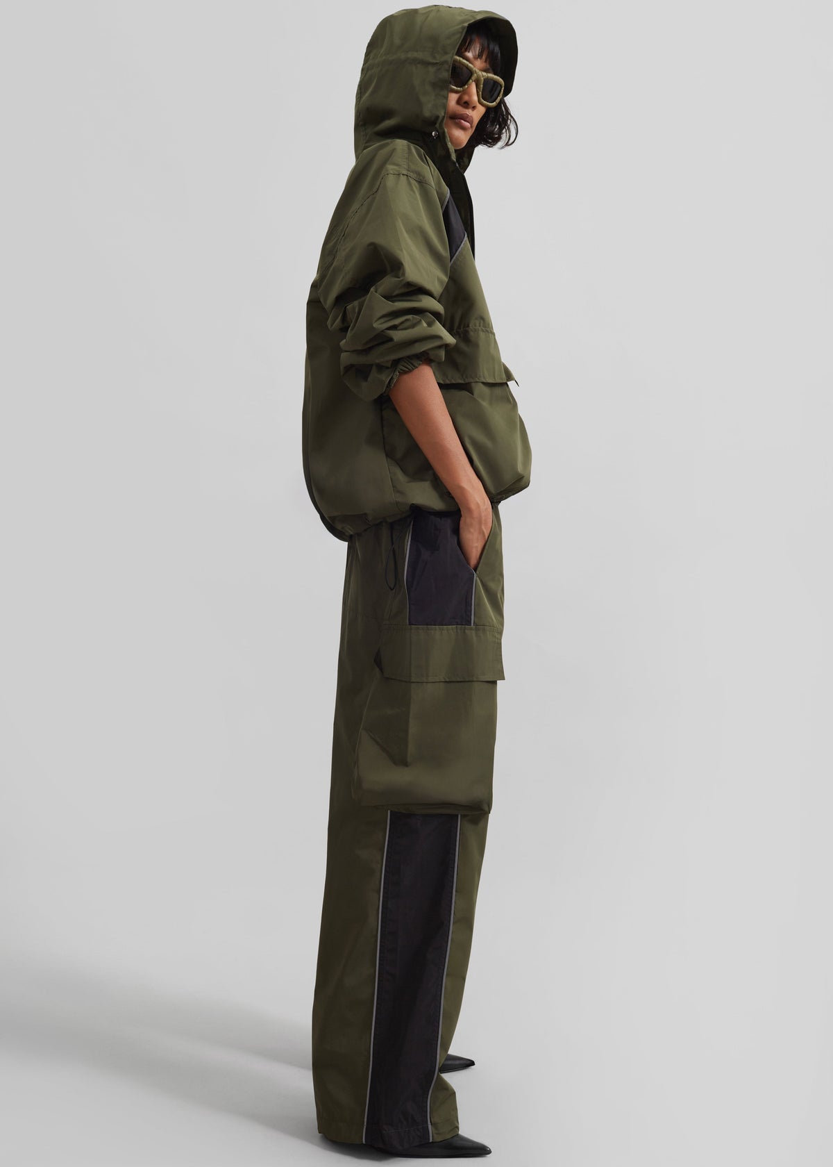Navan Windbreaker Cargo Jacket - Khaki - 6