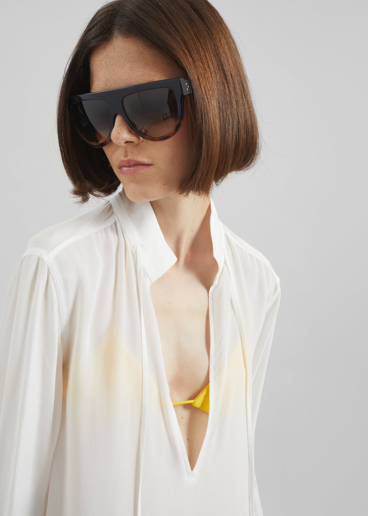 Nazare Fluid Shirt Dress - White - 4