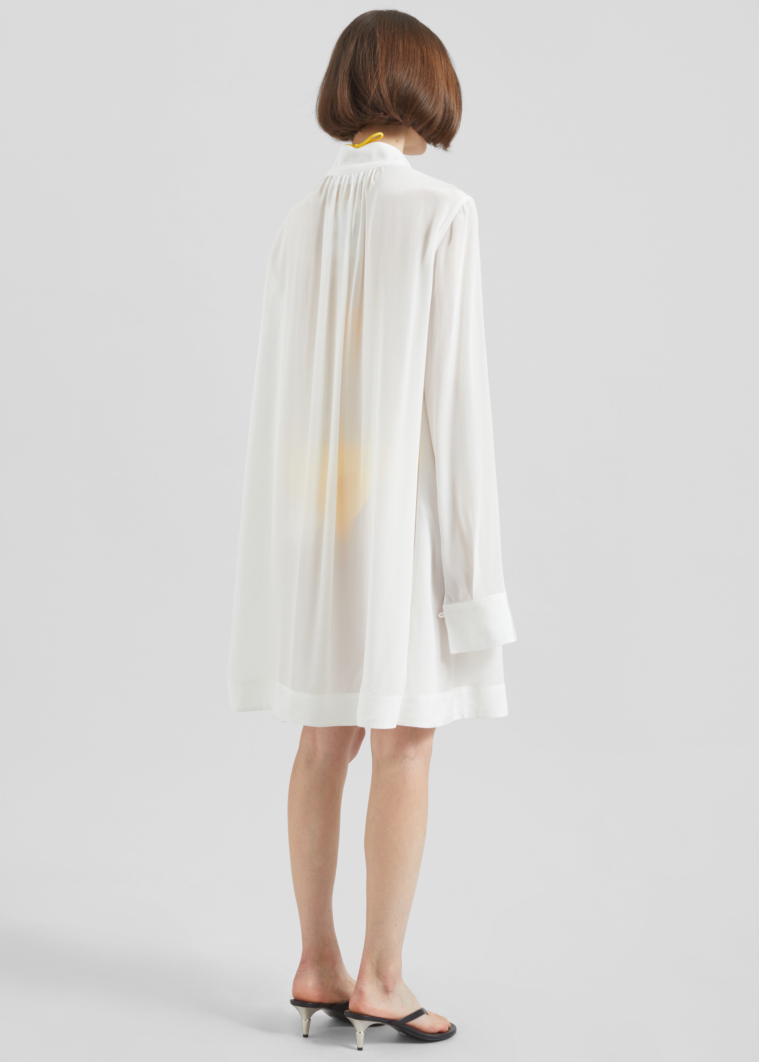 Nazare Fluid Shirt Dress - White - 8