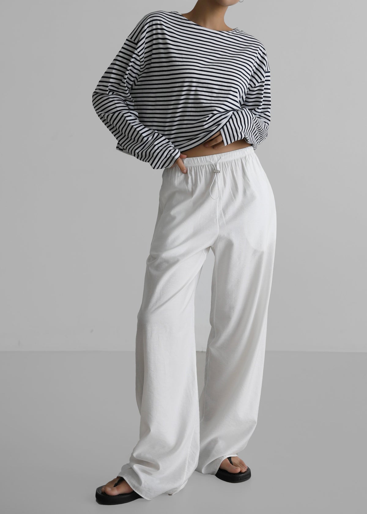 Neha Cropped Top - Navy Stripe - 4