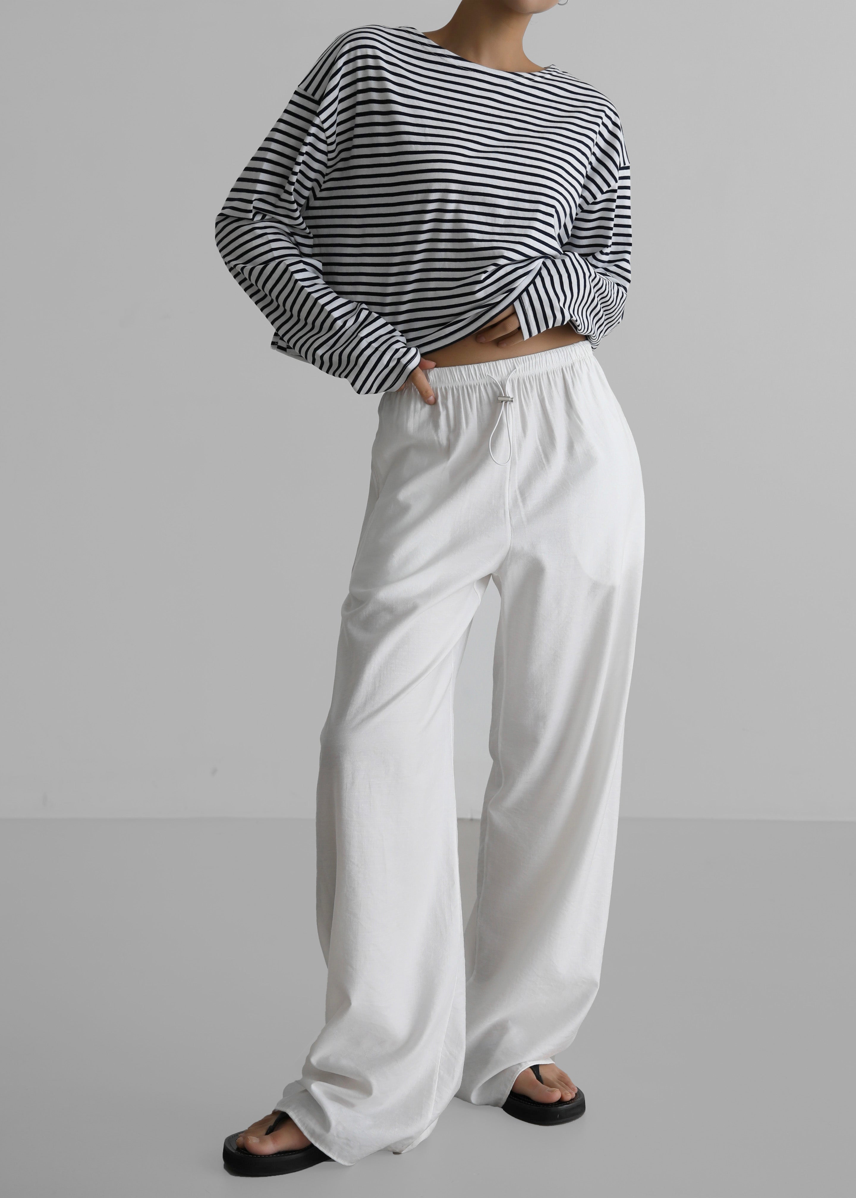 Neha Cropped Top - Navy Stripe - 4