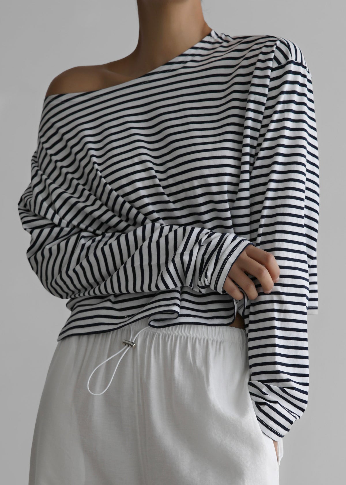 Neha Cropped Top - Navy Stripe - 2