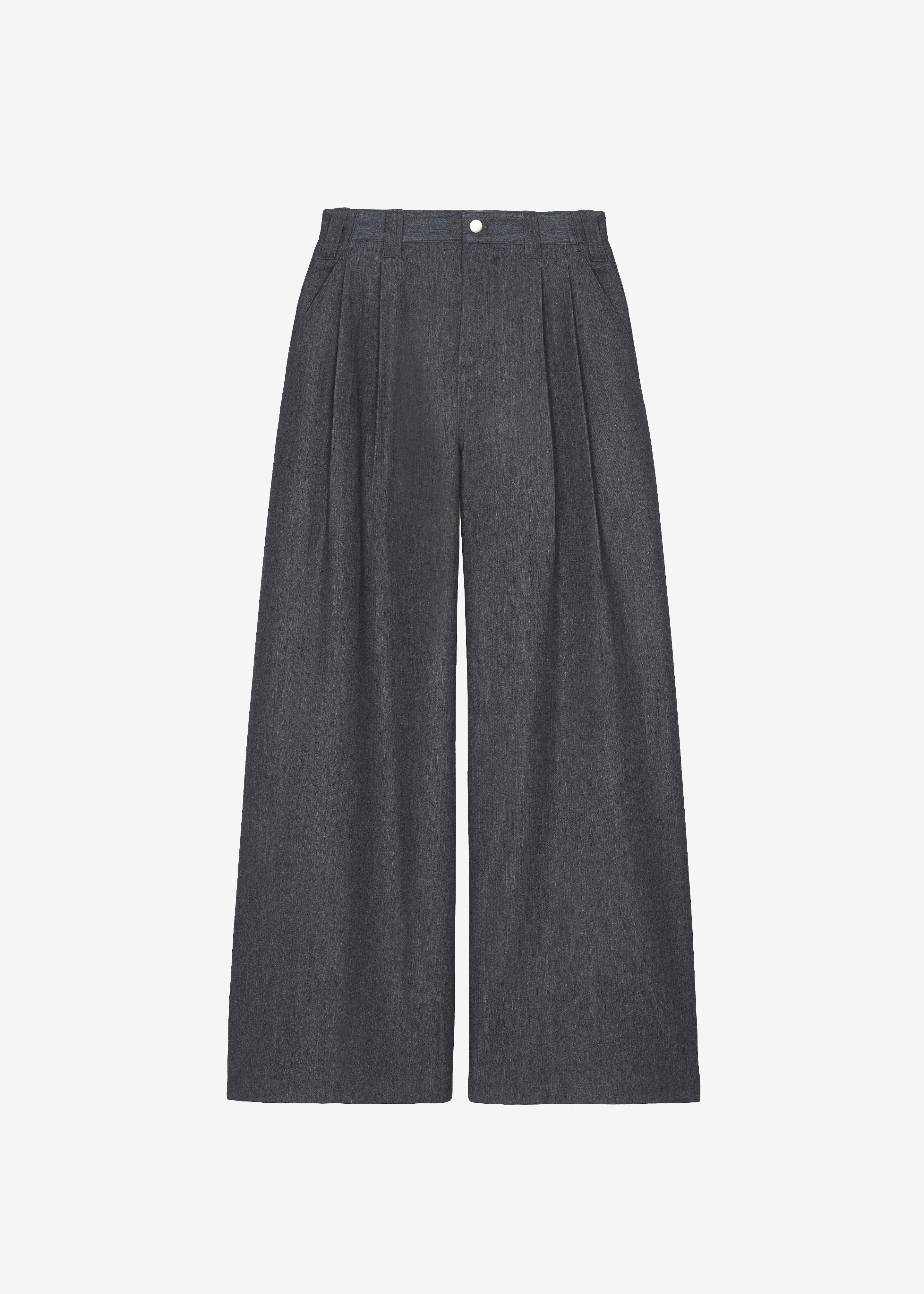 Nellore Pleated Denim Pants - Dark Grey Melange - 15