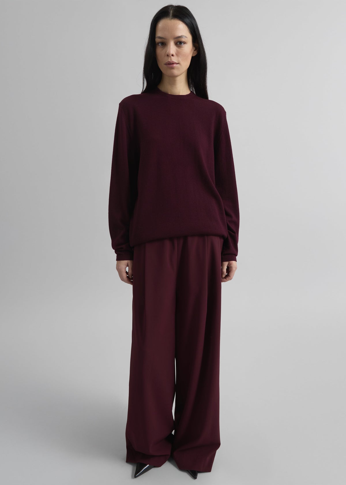 Neva Wide Trousers - Burgundy - 9
