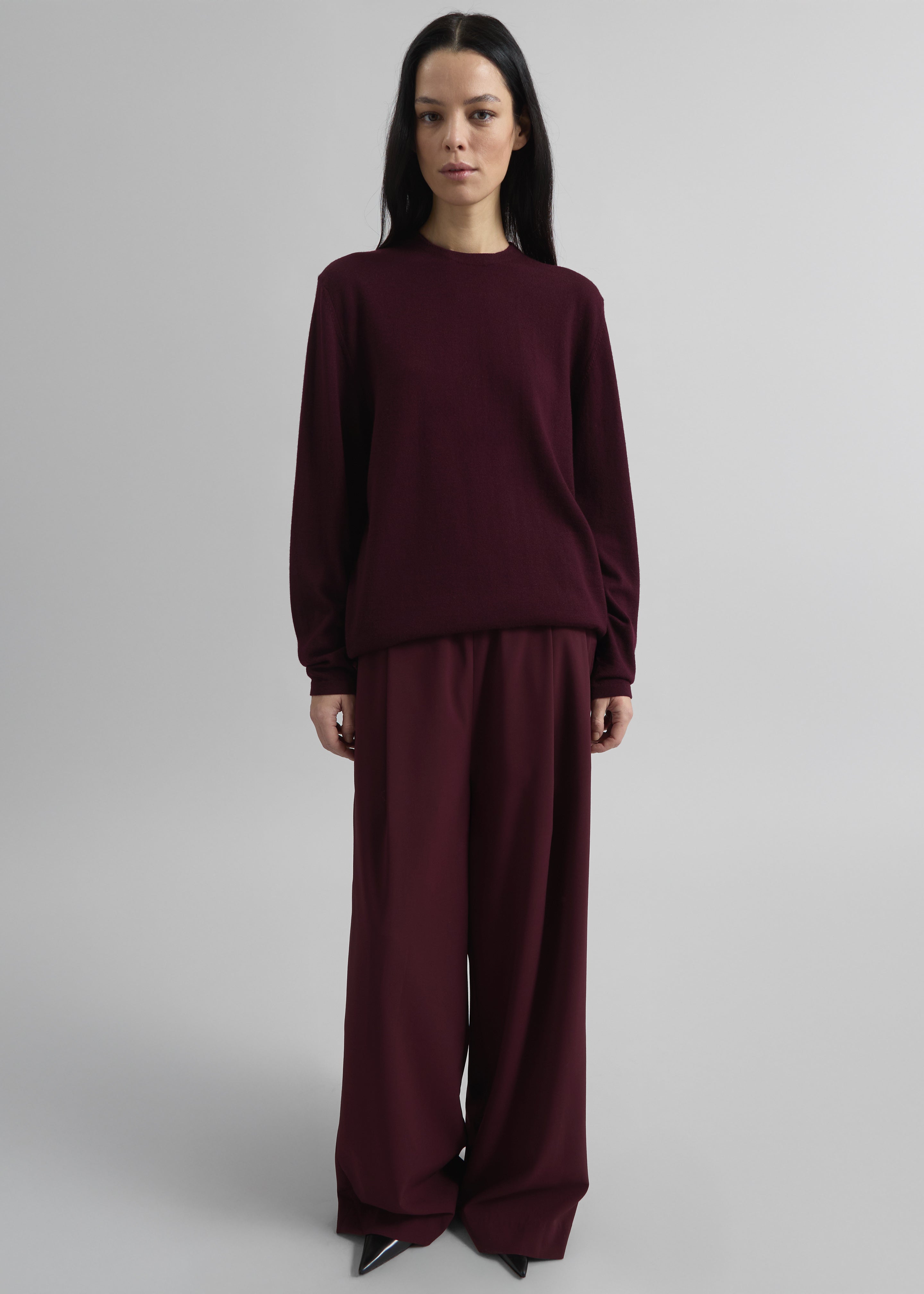 Neva Wide Trousers - Burgundy - 9