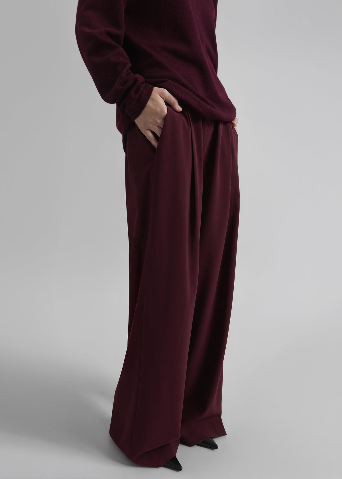 Neva Wide Trousers - Burgundy - 7