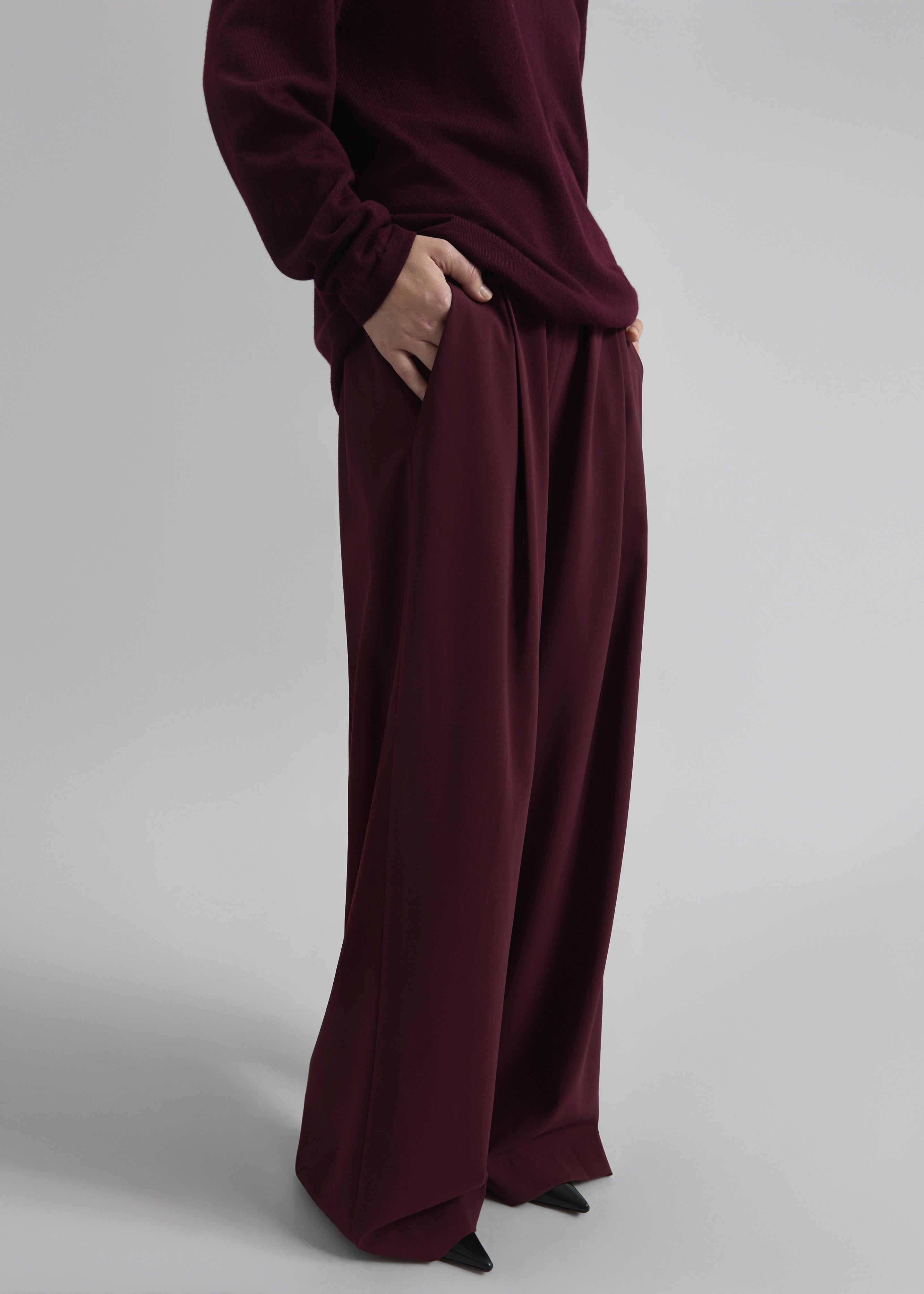 Neva Wide Trousers - Burgundy - 7