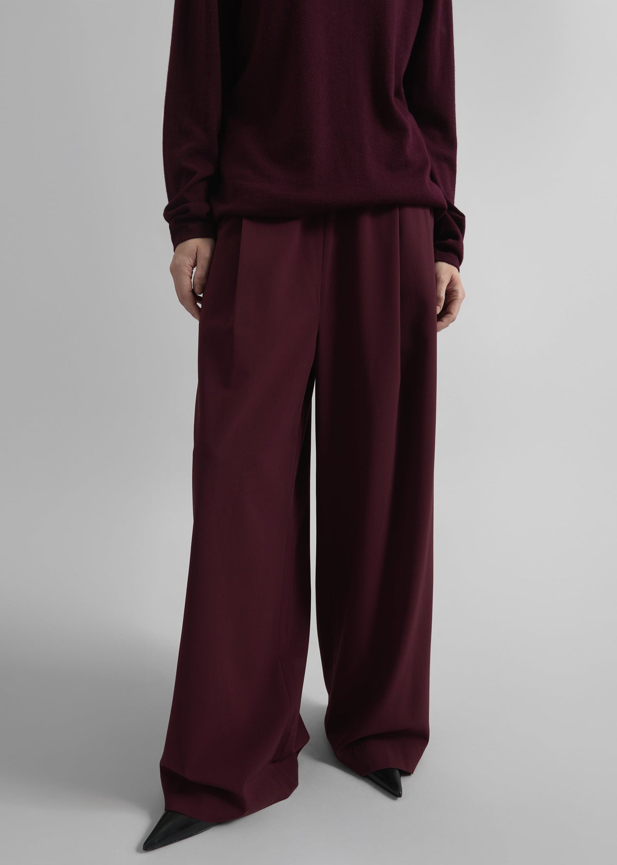 Neva Wide Trousers - Burgundy - 8