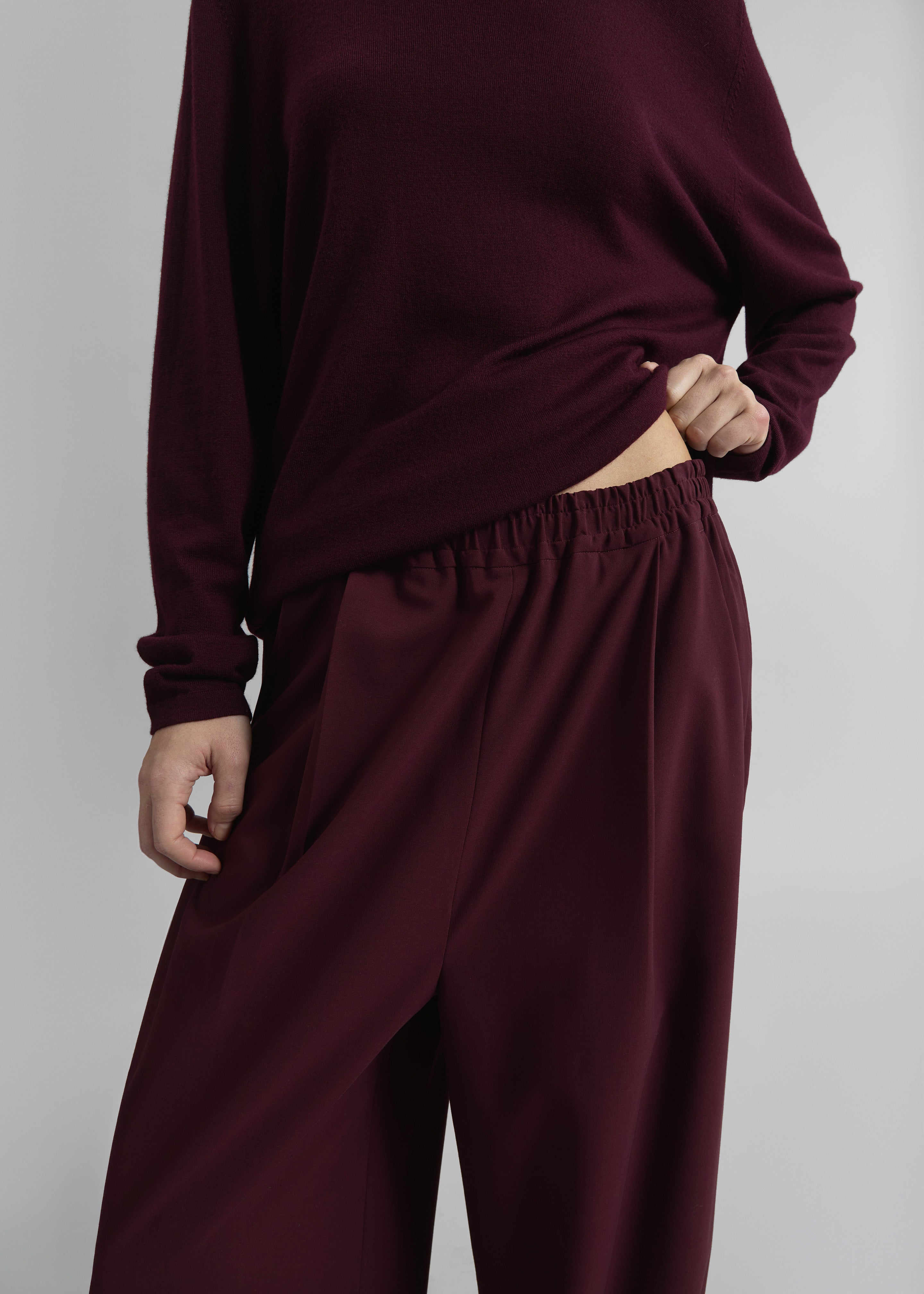 Neva Wide Trousers - Burgundy - 4