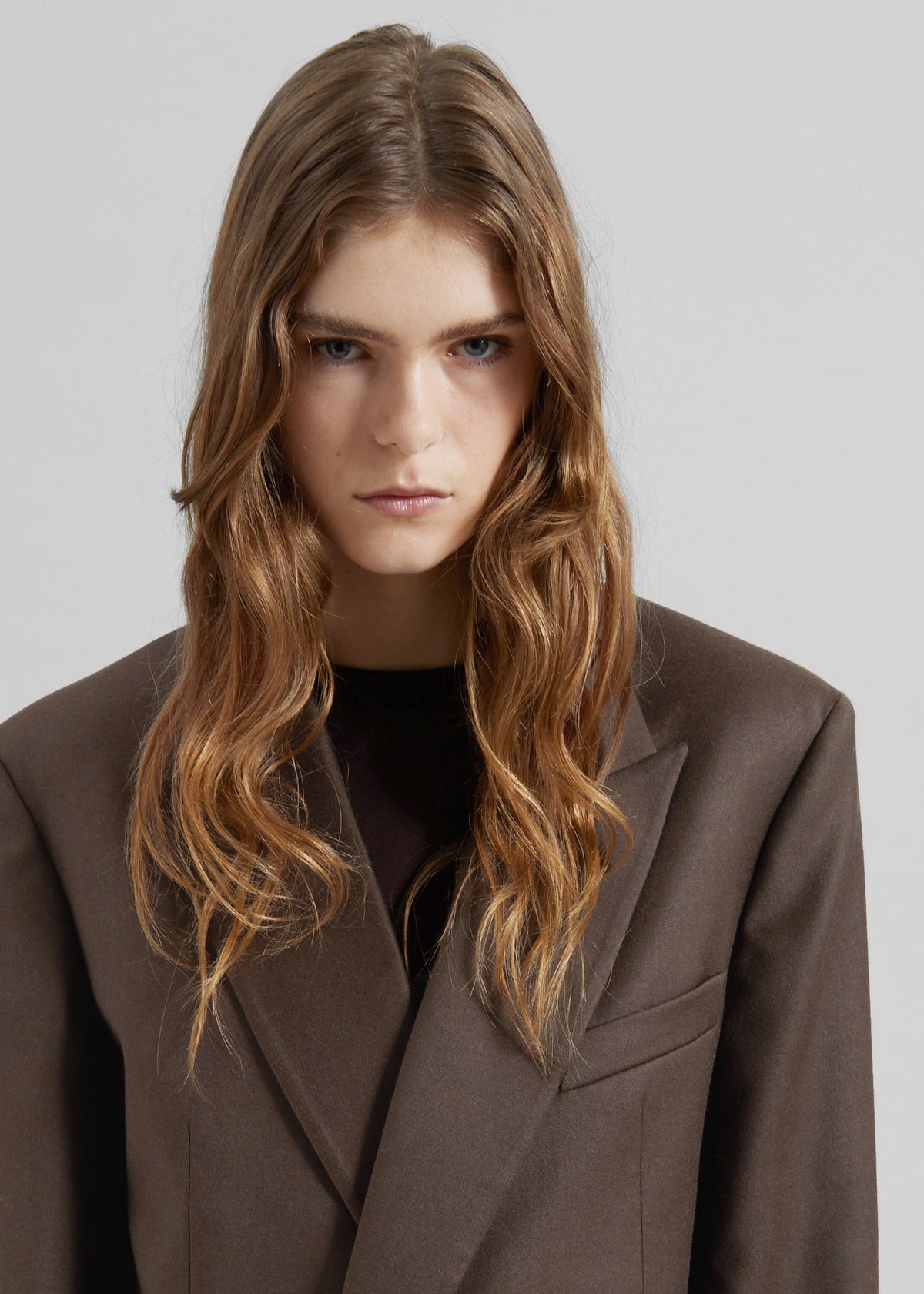 Newark Flannel Double Breasted Blazer - Mocha - 8