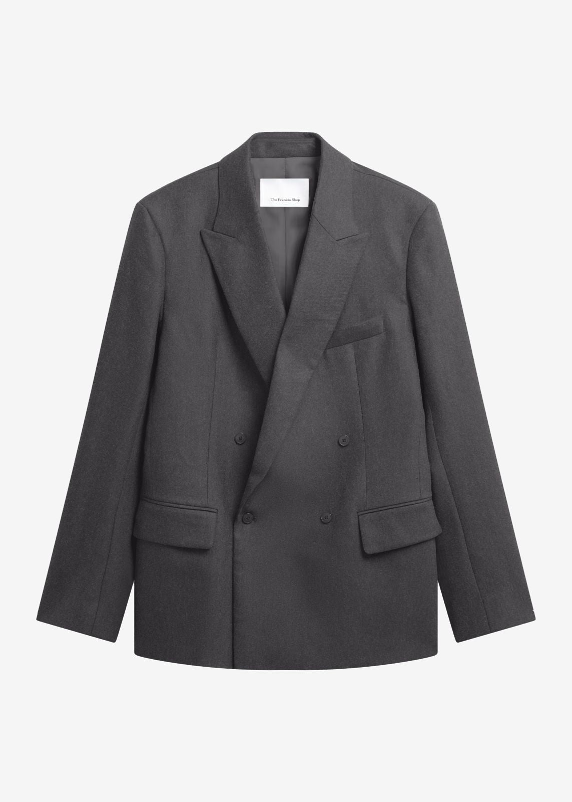 Newark Flannel Double Breasted Blazer - Grey Melange - 7