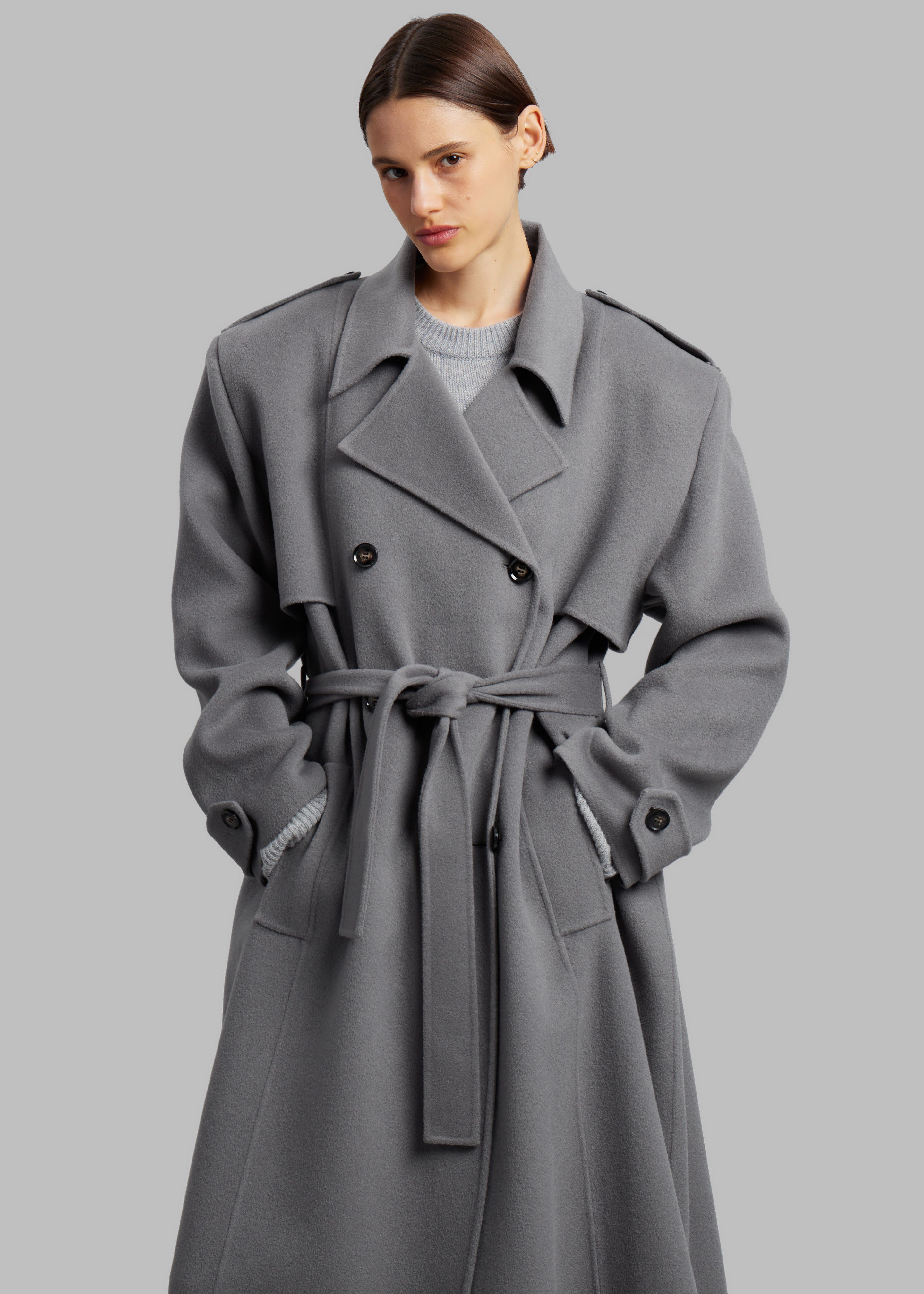 Nikola Padded Trench Coat Grey