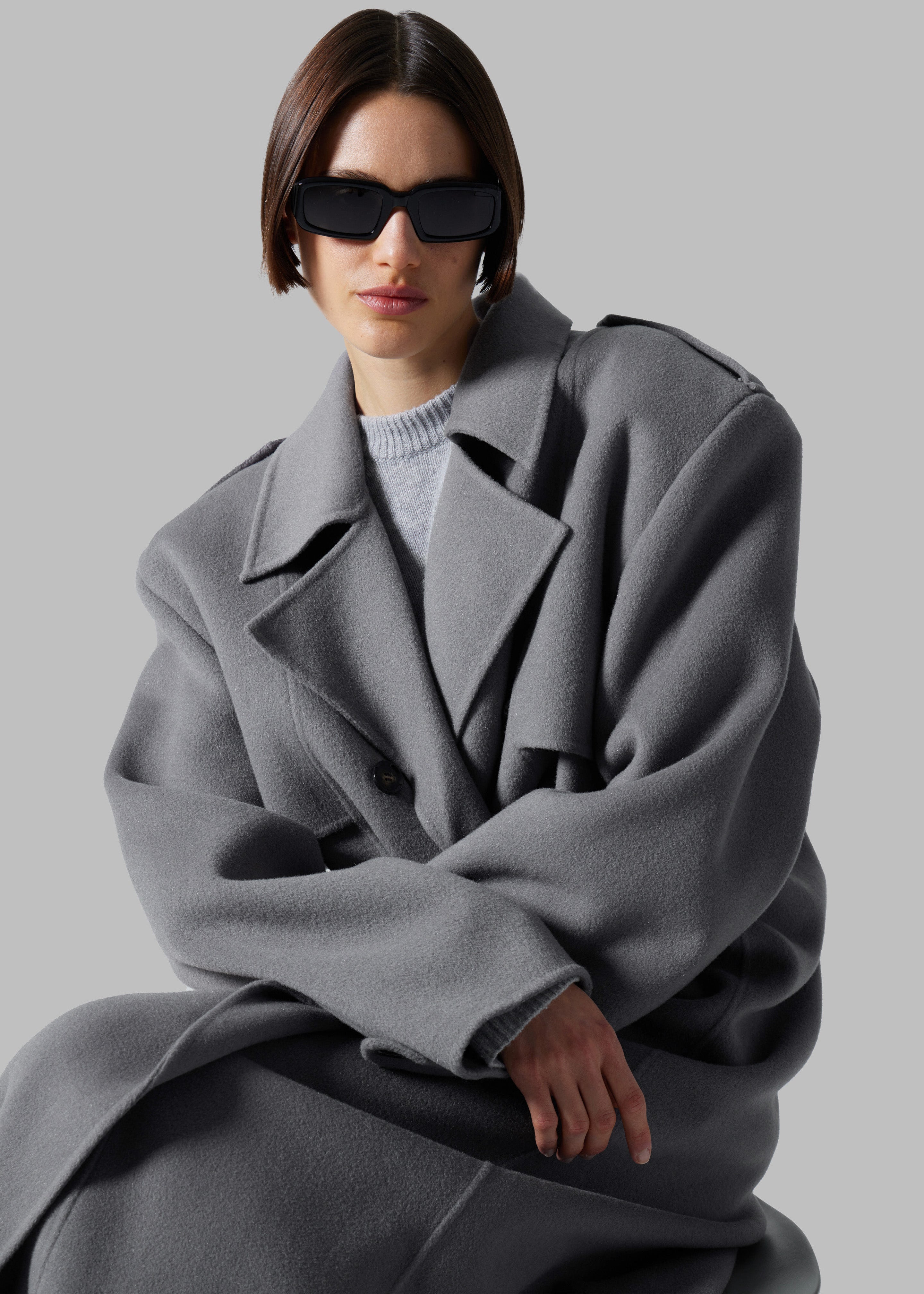 Nikola Padded Trench Coat - Grey - 2