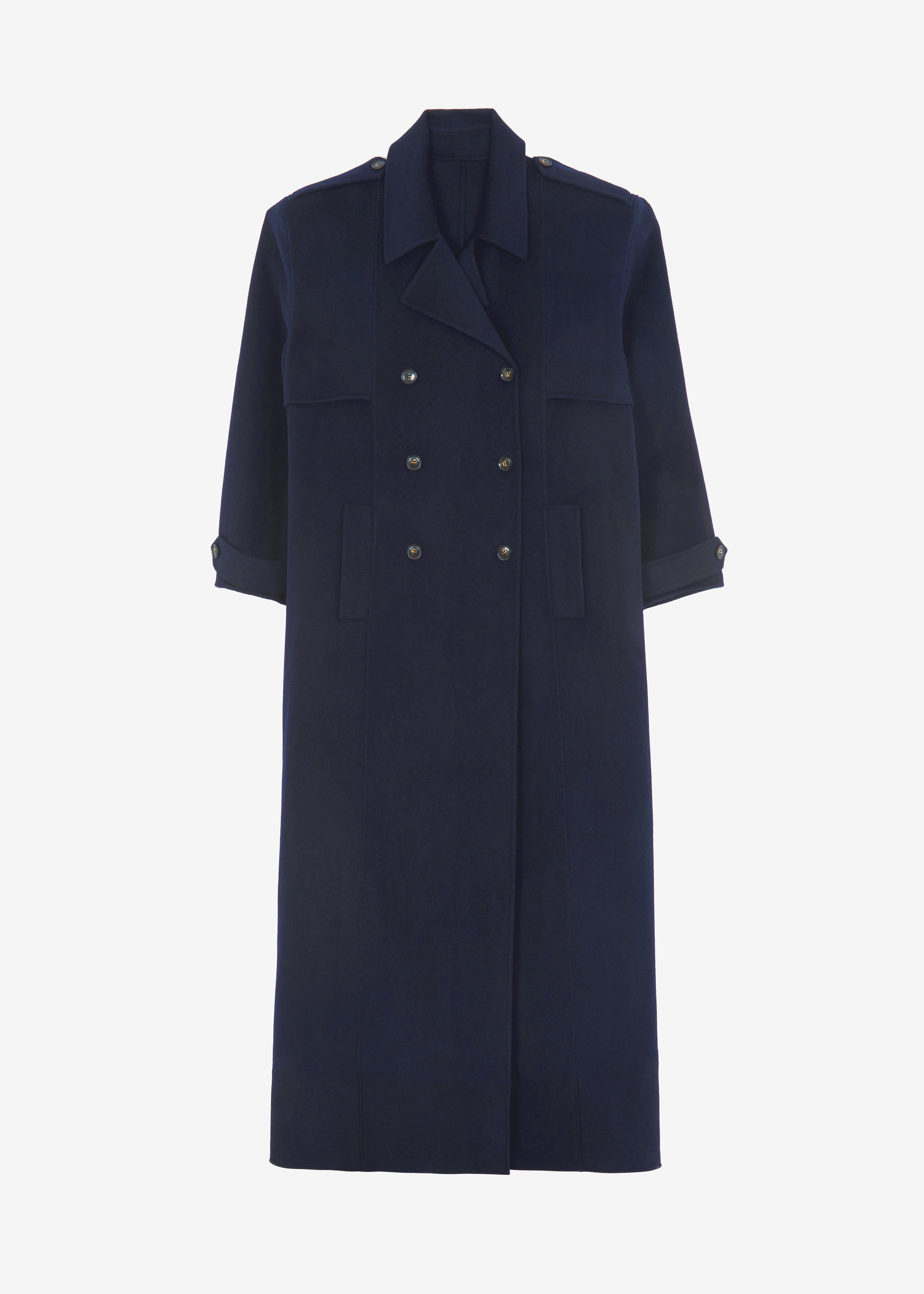 Nikola Padded Trench Coat - Navy - 12