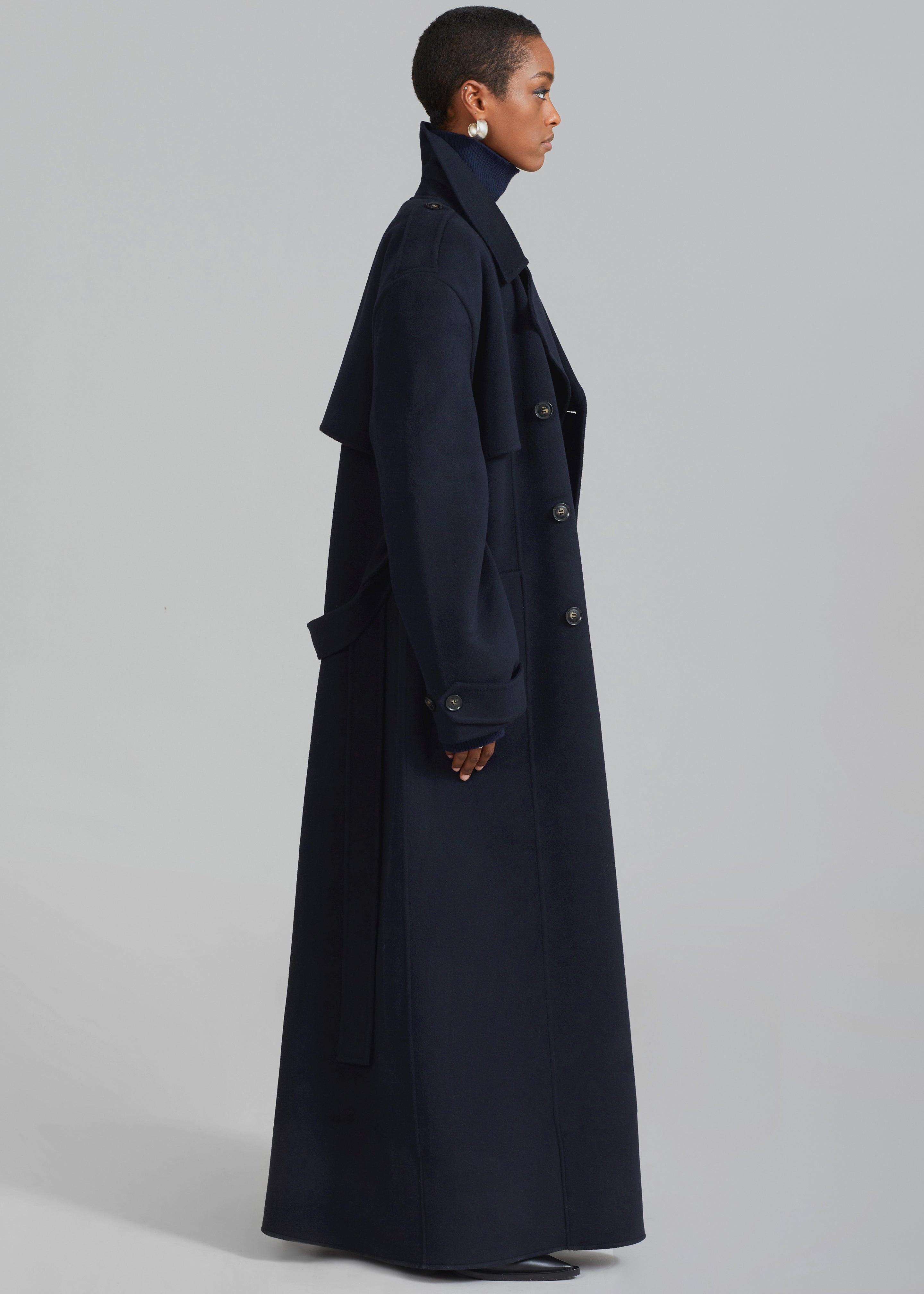 Nikola Padded Trench Coat - Navy - 9