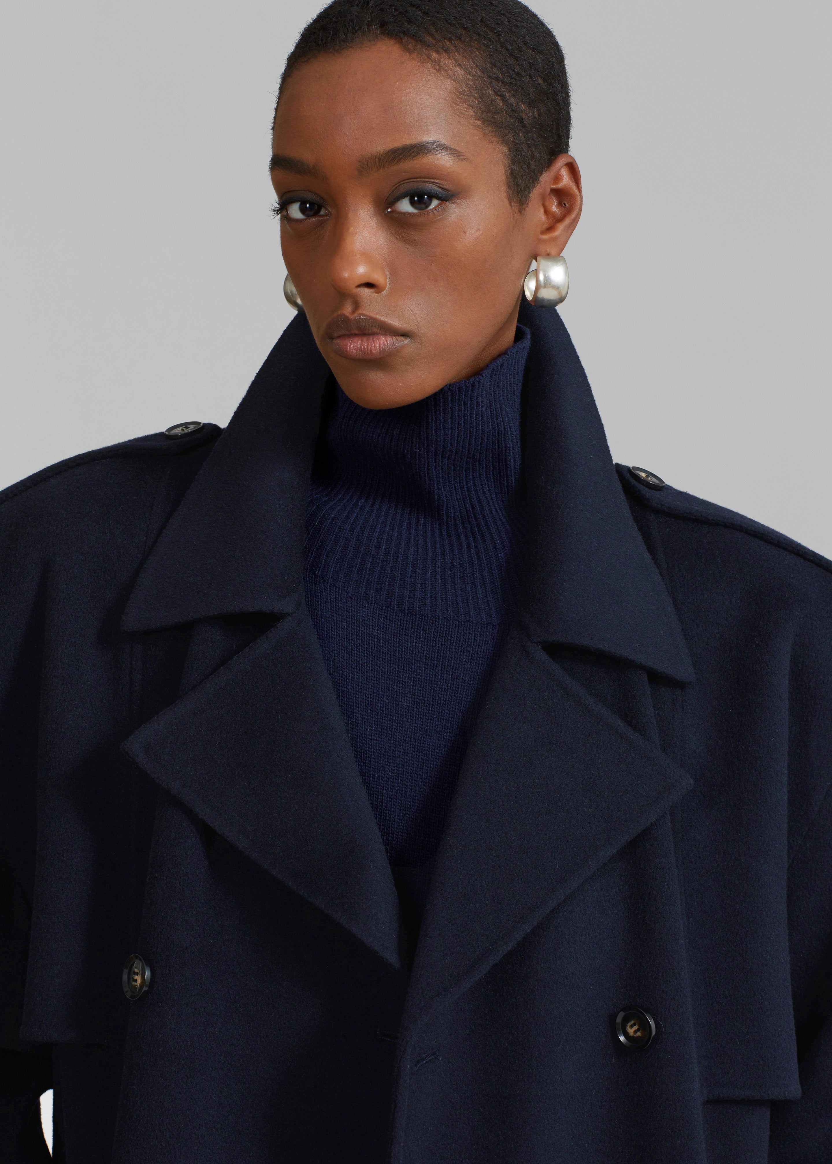 Nikola Padded Trench Coat - Navy - 4