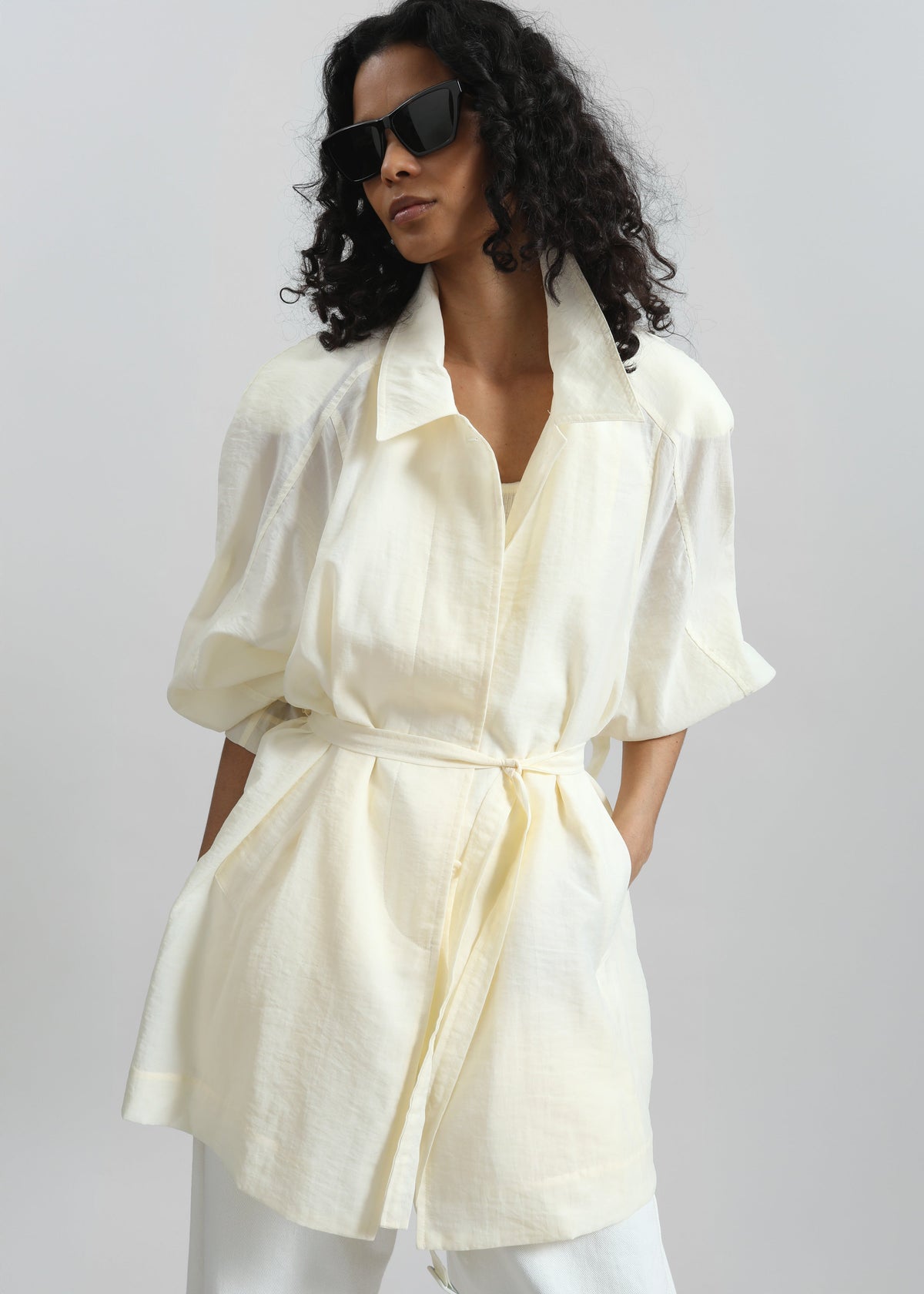 Noema Sheer Light Jacket - Ivory - 3