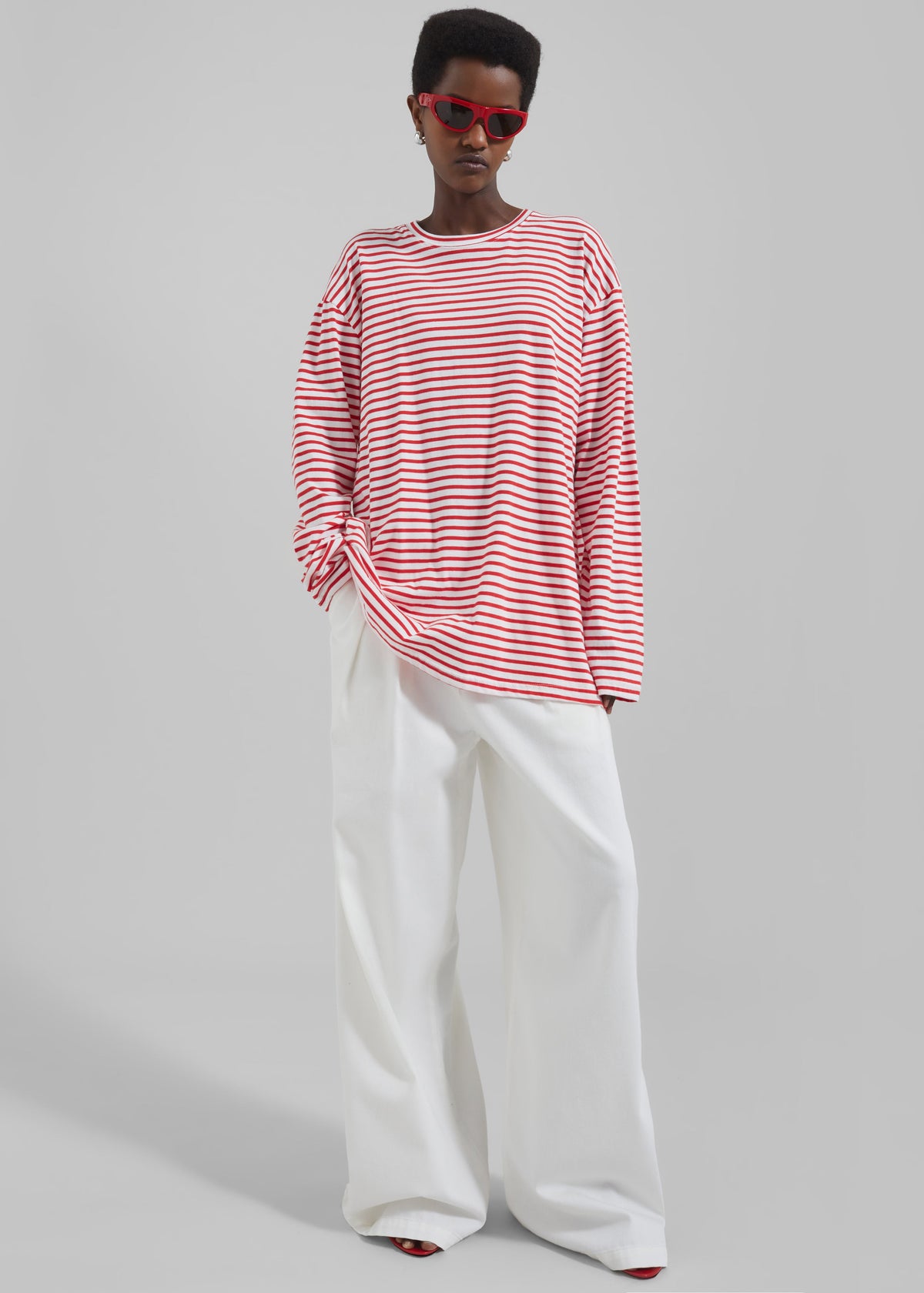 Nolan Pleated Denim Trousers - White - 6