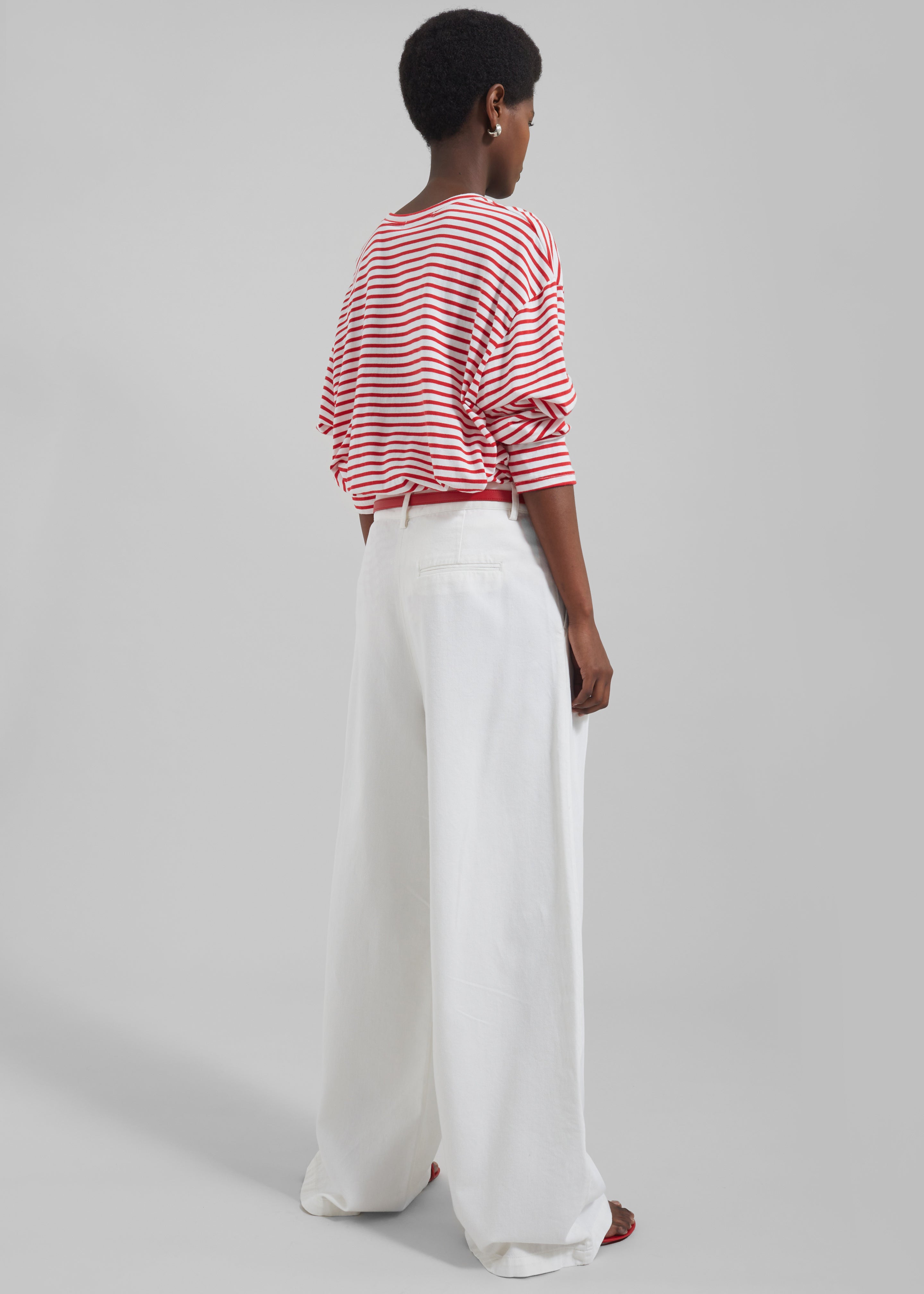 Nolan Pleated Denim Trousers - White - 8