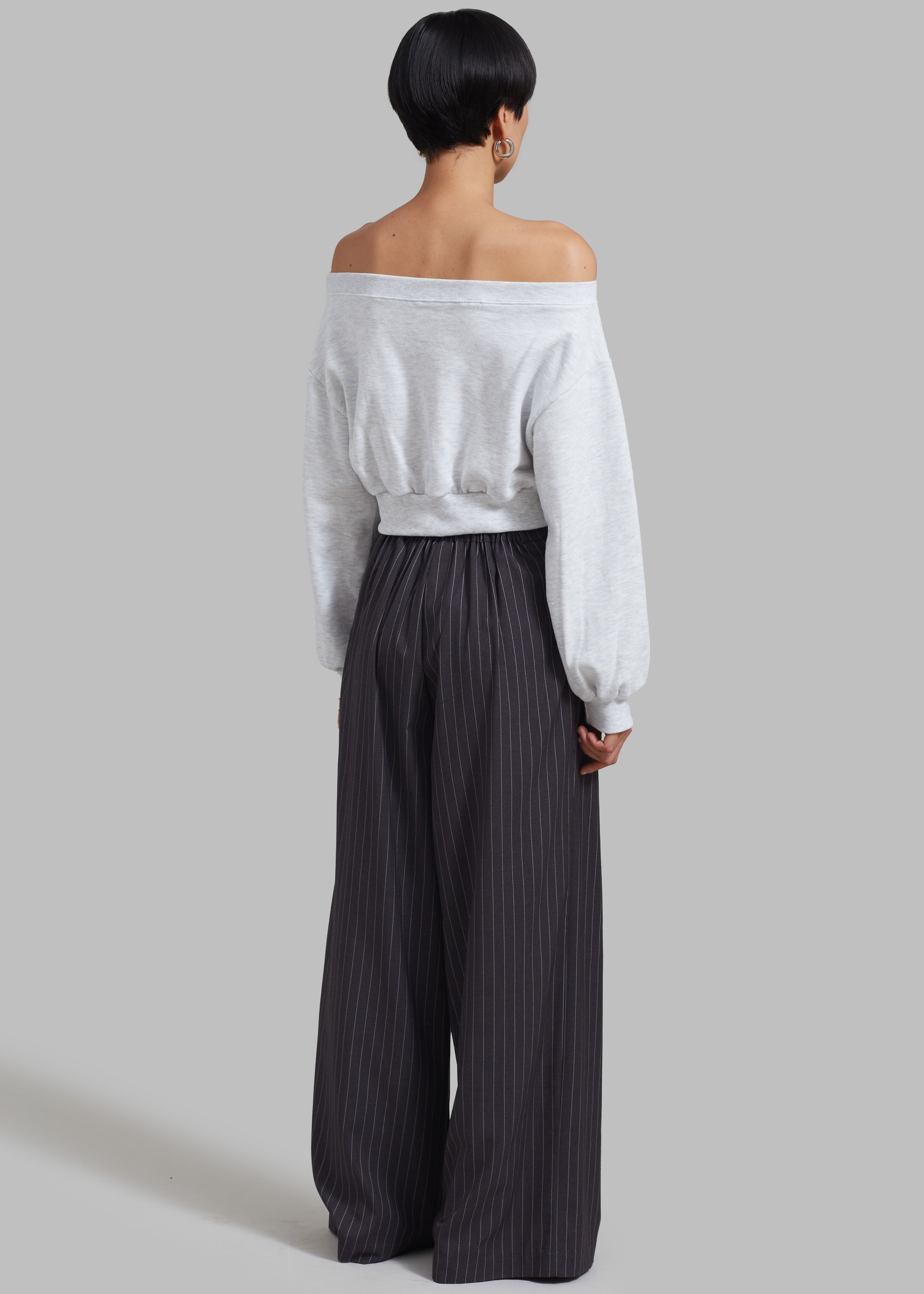 Noor Wide Pants - Grey Pinstripe - 12