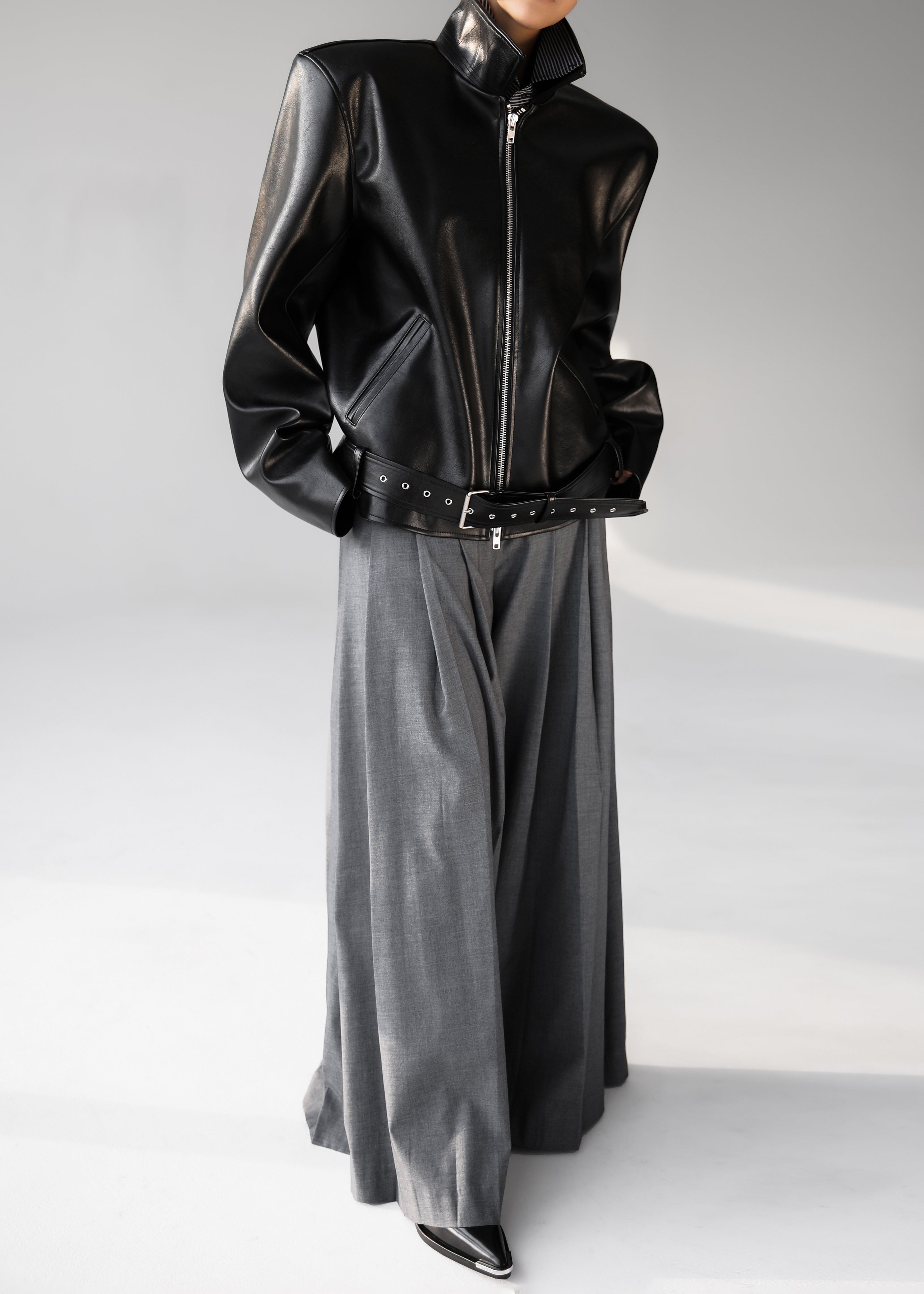 Norbury Faux Leather Jacket - Black - 6