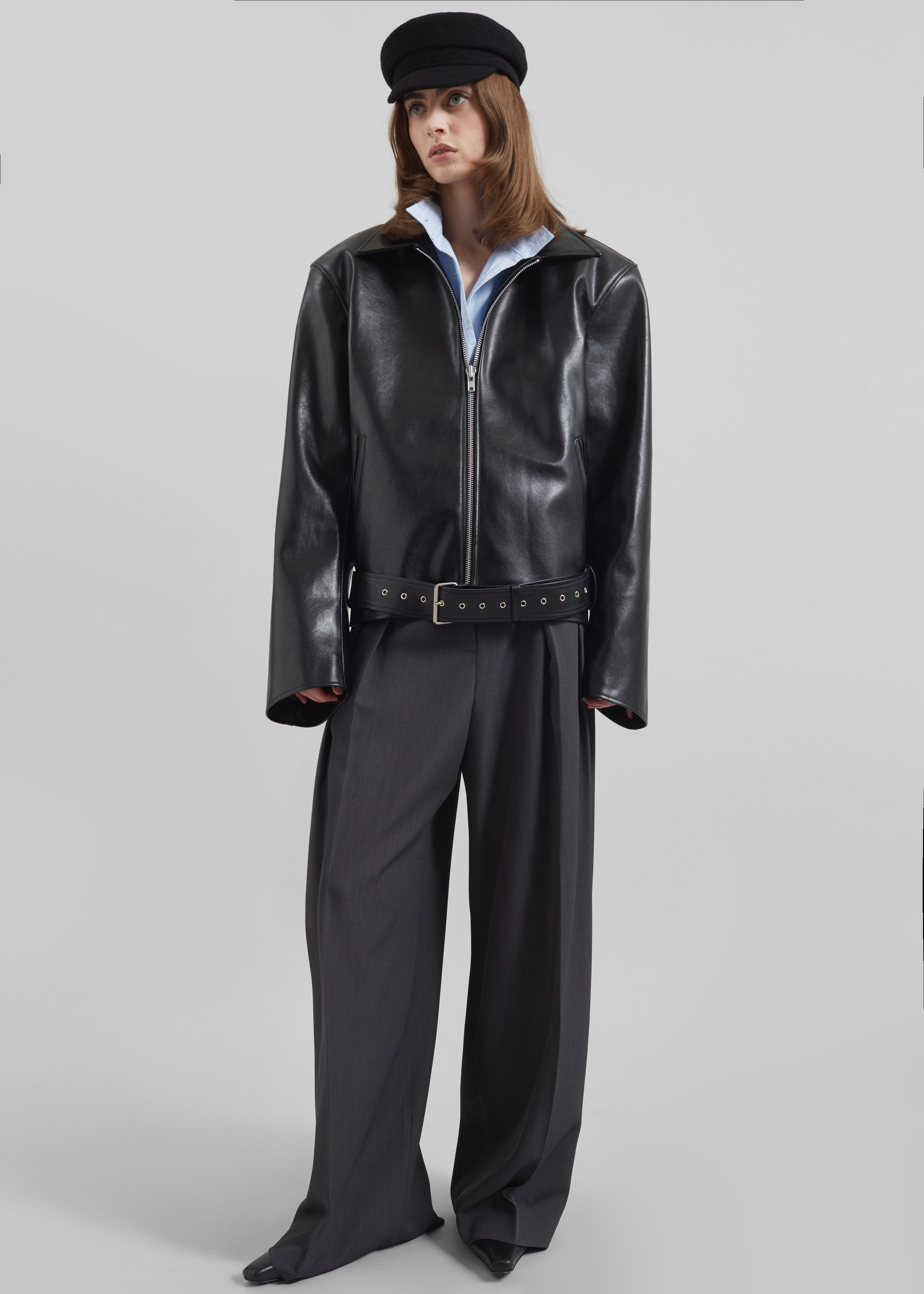 Norbury Faux Leather Jacket - Black - 7