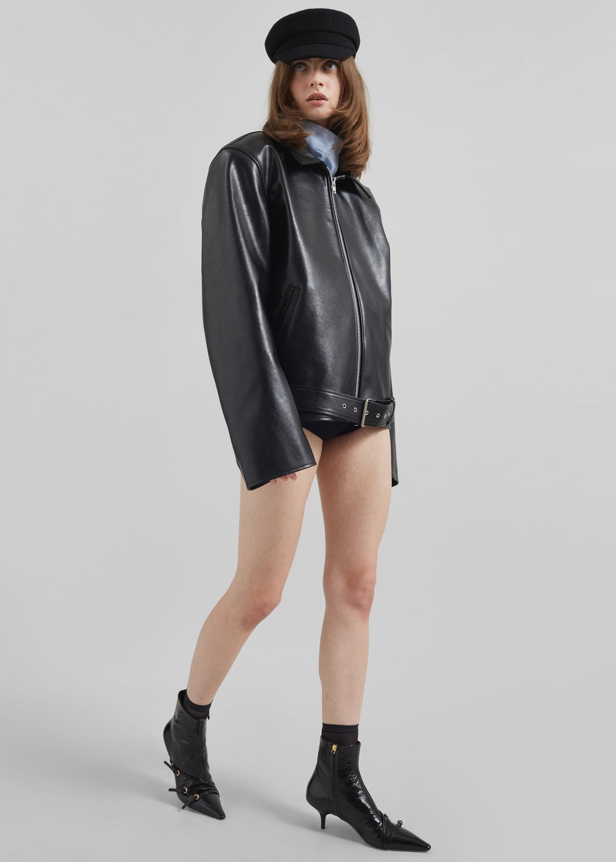 Norbury Faux Leather Jacket - Black - 8