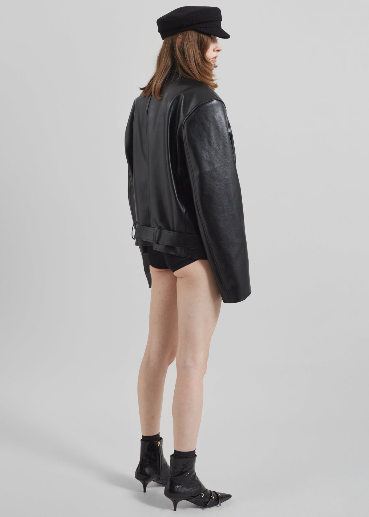 Norbury Faux Leather Jacket - Black - 10