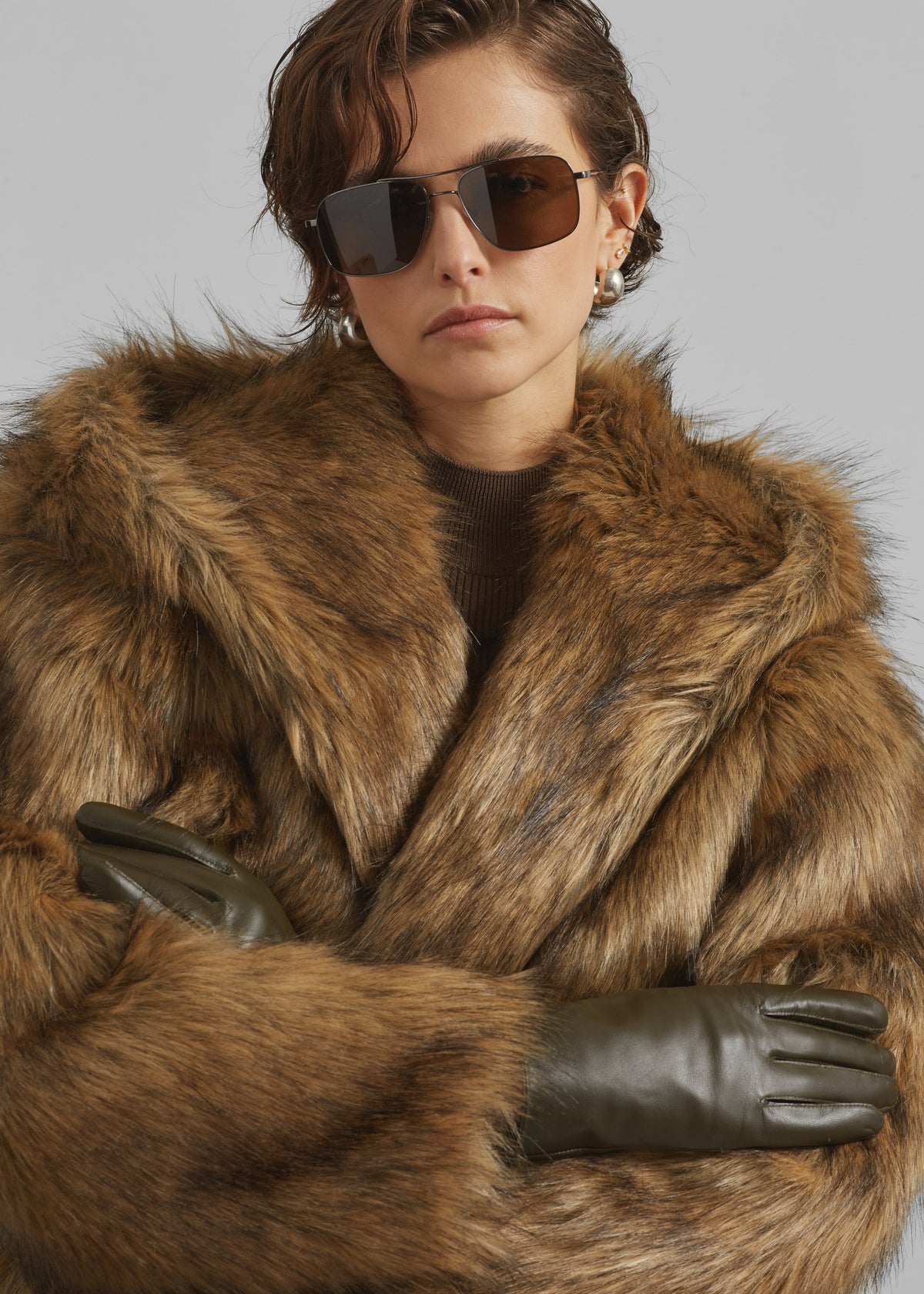 Norsjo Short Leather Gloves - Dark Olive - 3