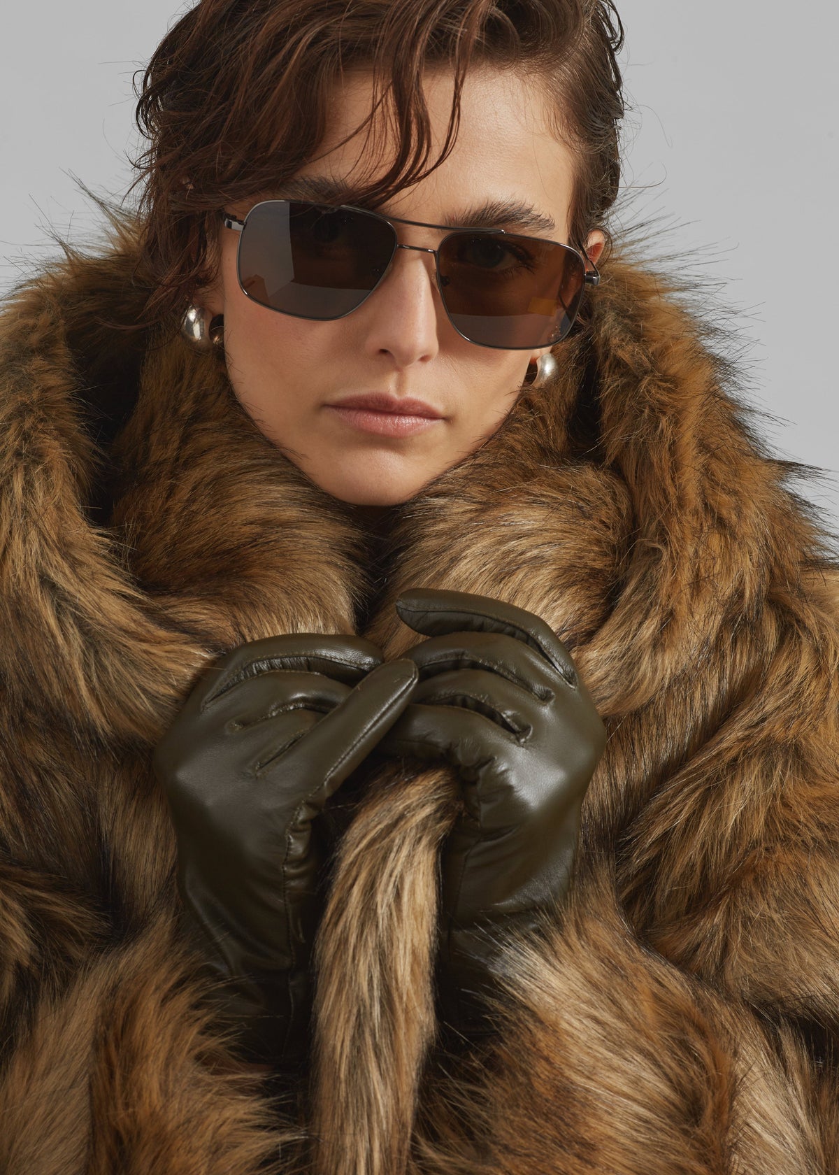 Norsjo Short Leather Gloves - Dark Olive - 2