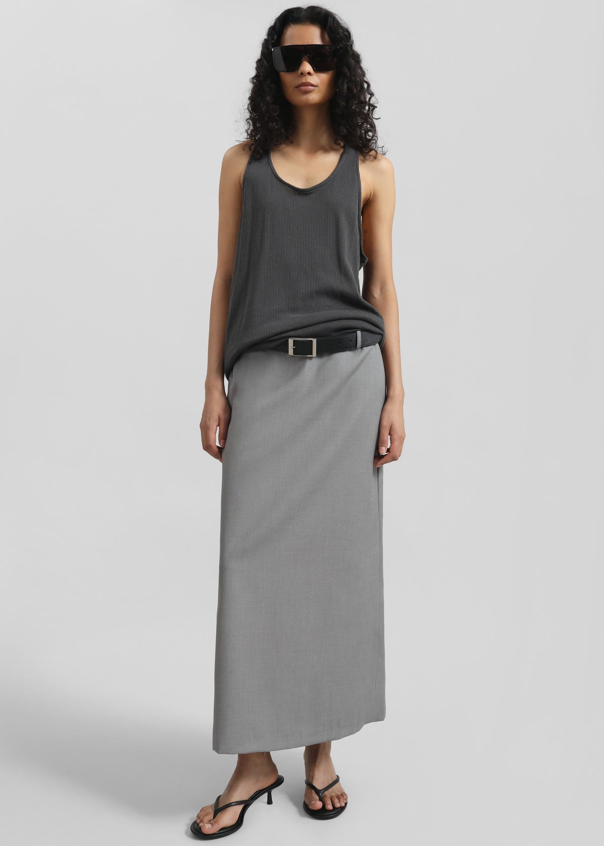 Nox Ribbed Tank Top - Storm Grey - 5