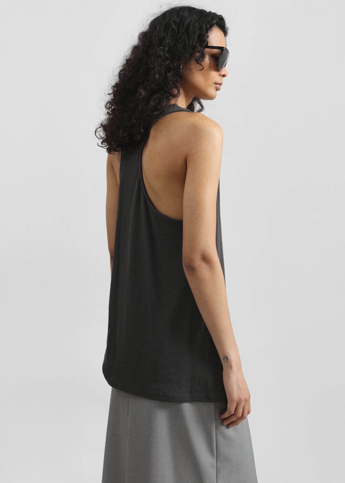 Nox Ribbed Tank Top - Storm Grey - 6