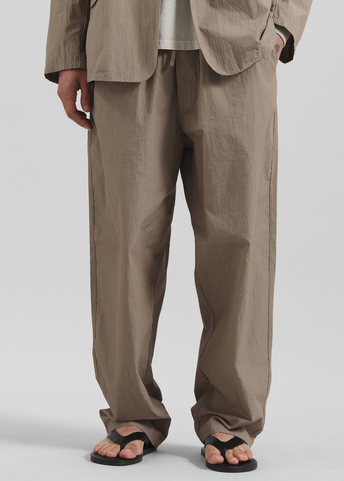 Ohio Crinkled Poplin Pants - Taupe - 2