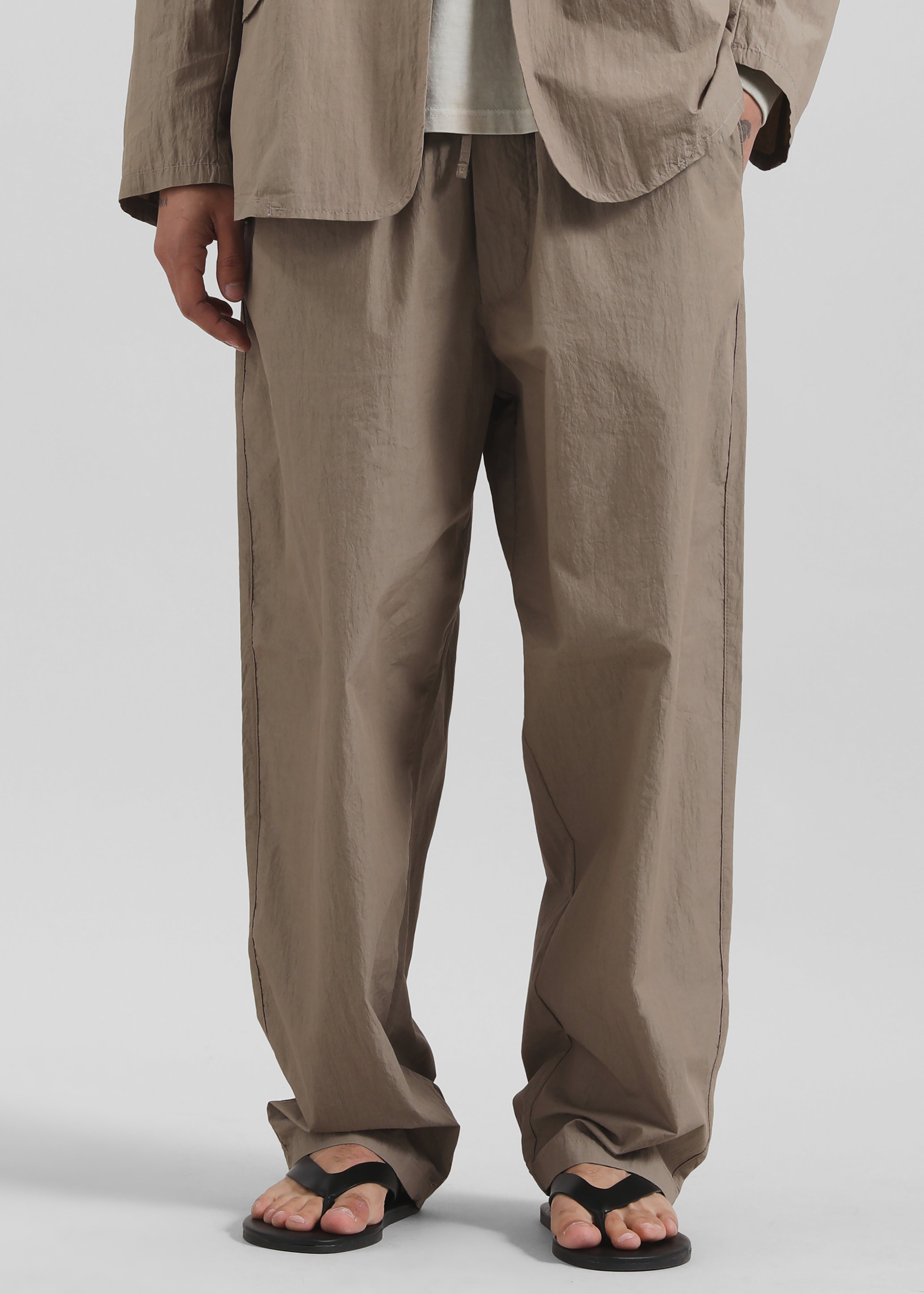 Ohio Crinkled Poplin Pants - Taupe - 2