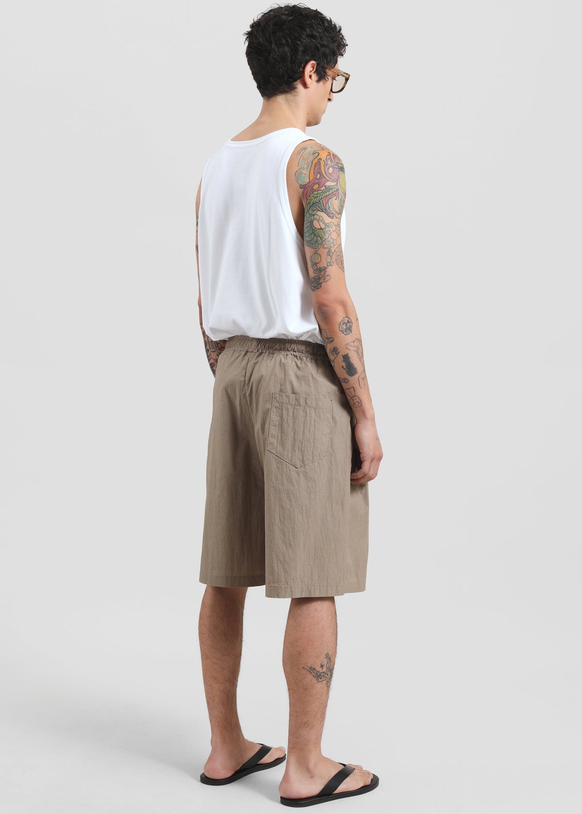 Ohio Crinkled Poplin Shorts - Taupe - 6