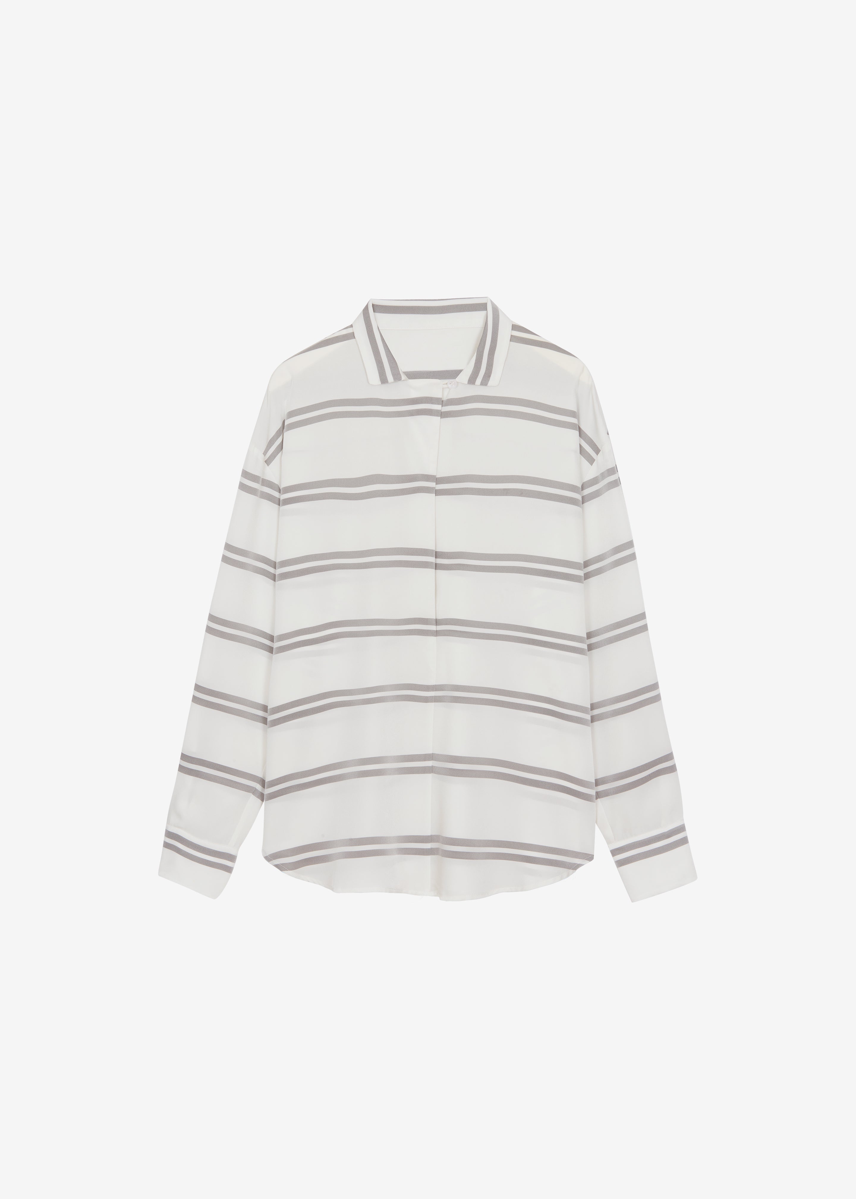 Oletta Blouse - White/Grey Stripe - 8