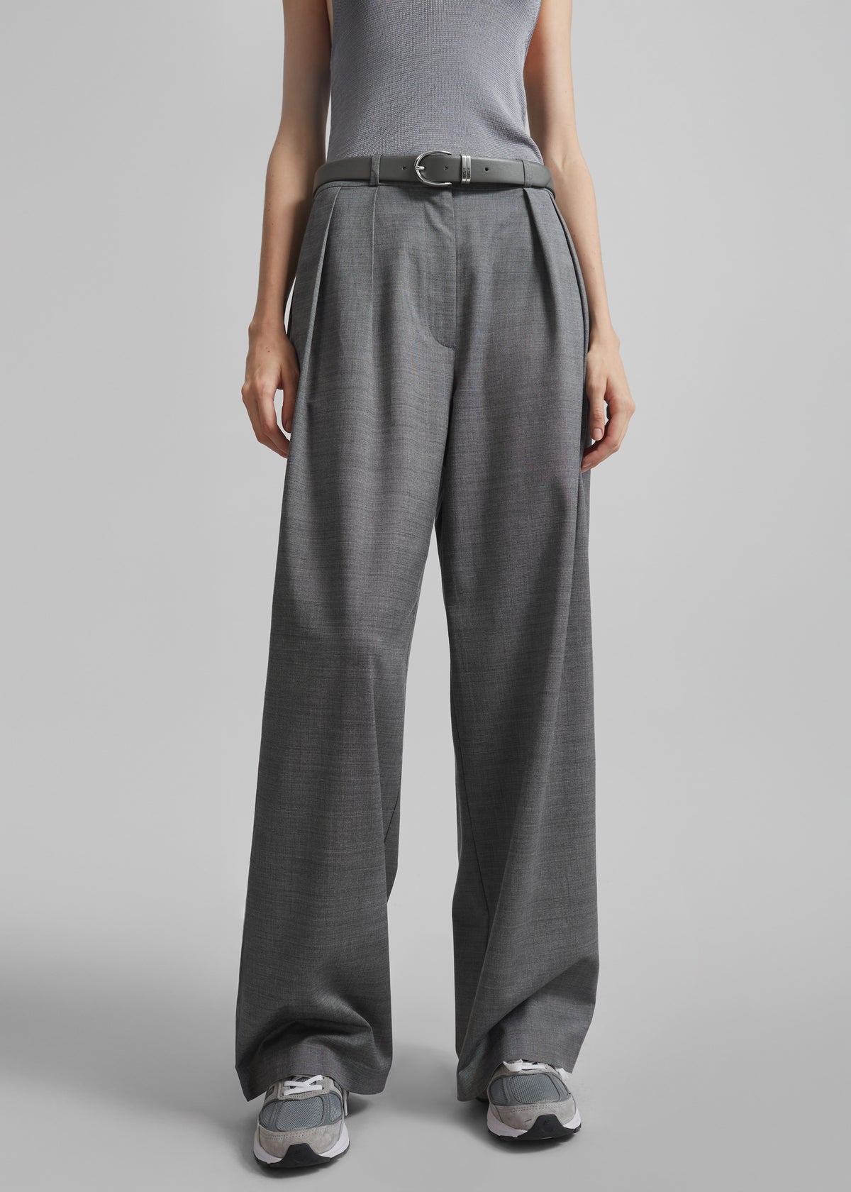Ora Leather Belt - Grey/Silver - 3