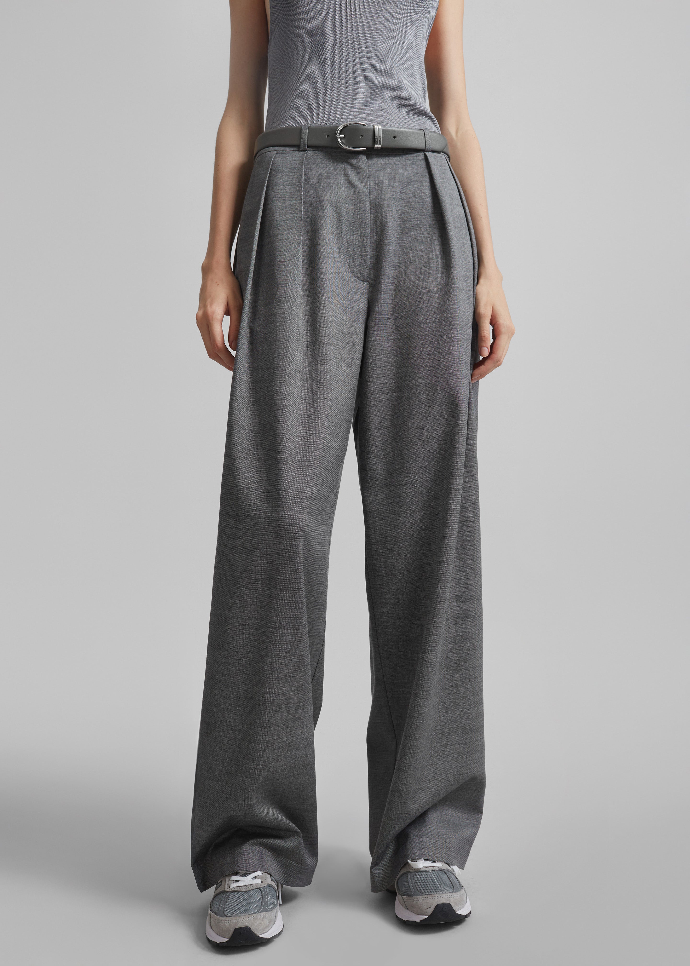 Ora Leather Belt - Grey/Silver - 3