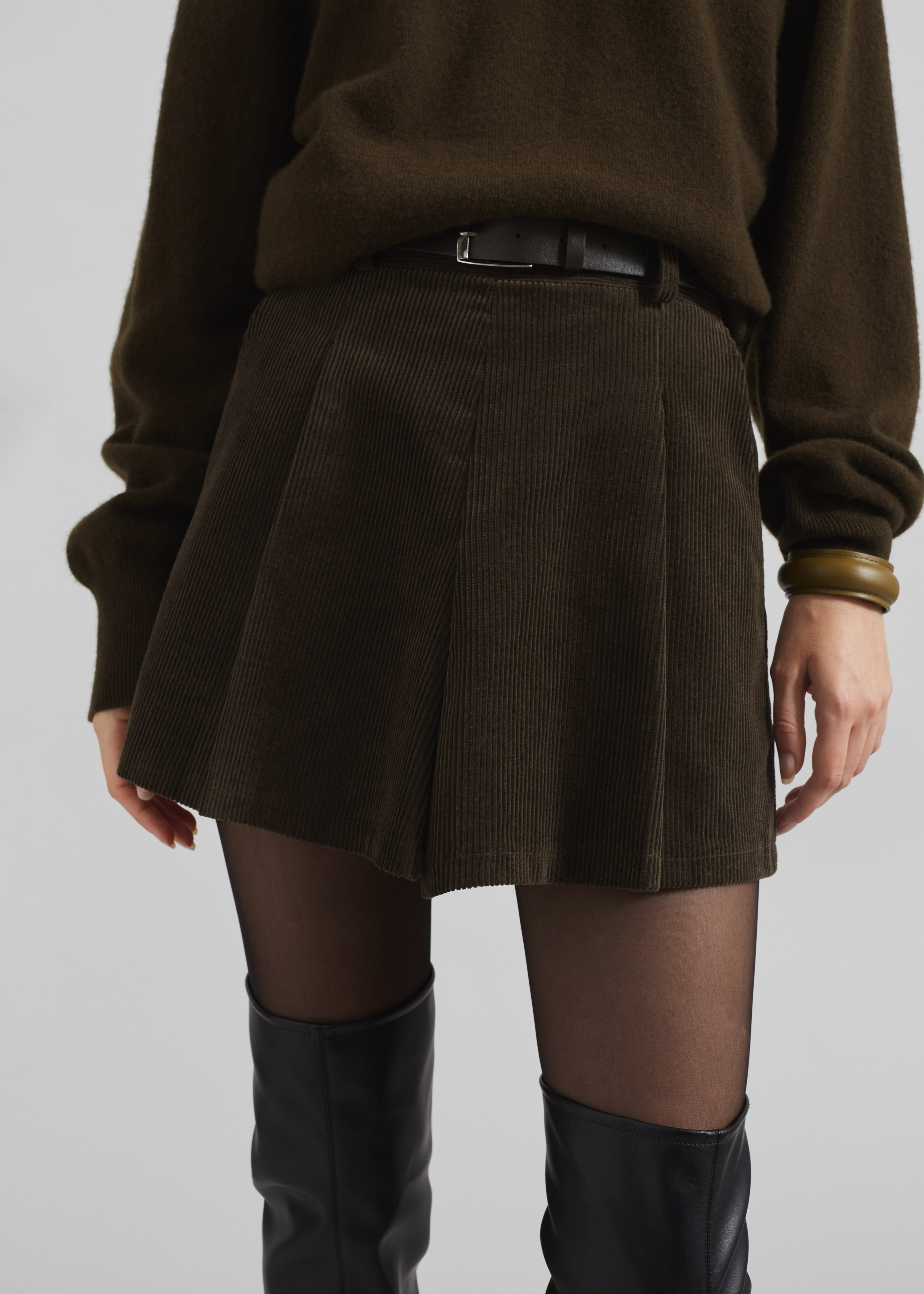 Oreni Corduroy Skort - Khaki - 3